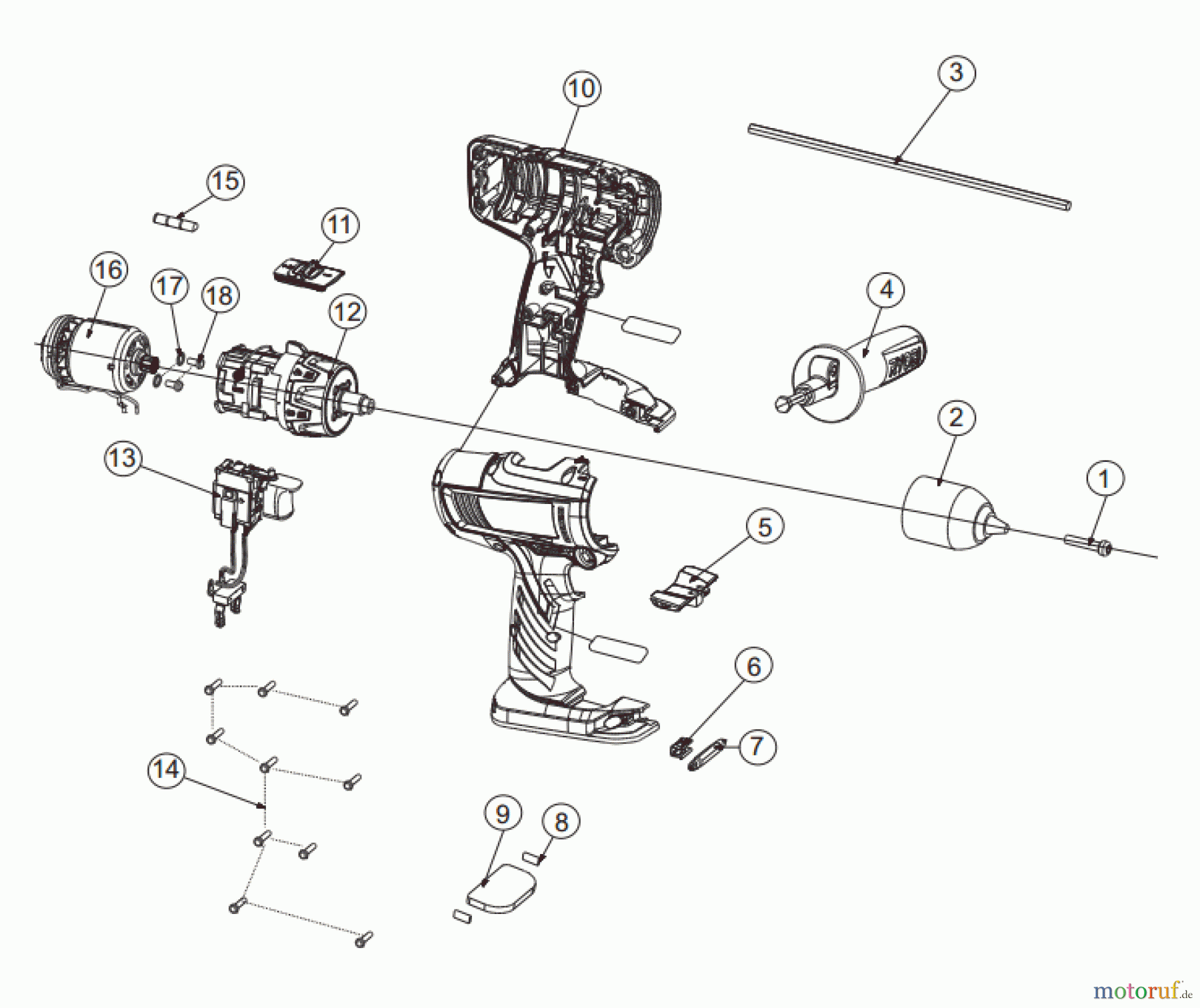 Ryobi (Schlag-)Bohrschrauber Bohrschrauber mit Schlagbohrfunktion CDDI18021N Seite 1