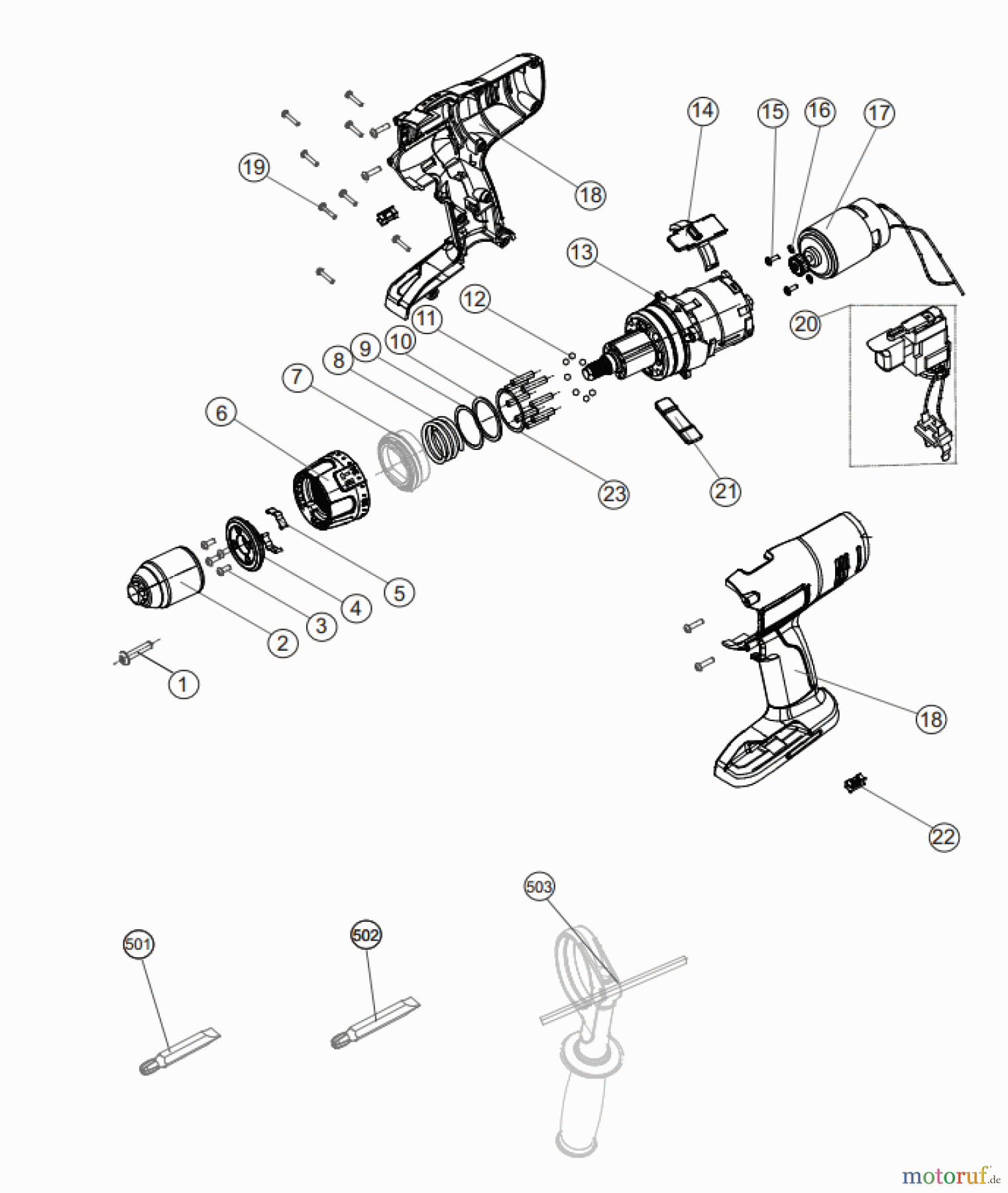 Ryobi (Schlag-)Bohrschrauber Bohrschrauber mit Schlagbohrfunktion CDI1803MHG Seite 1