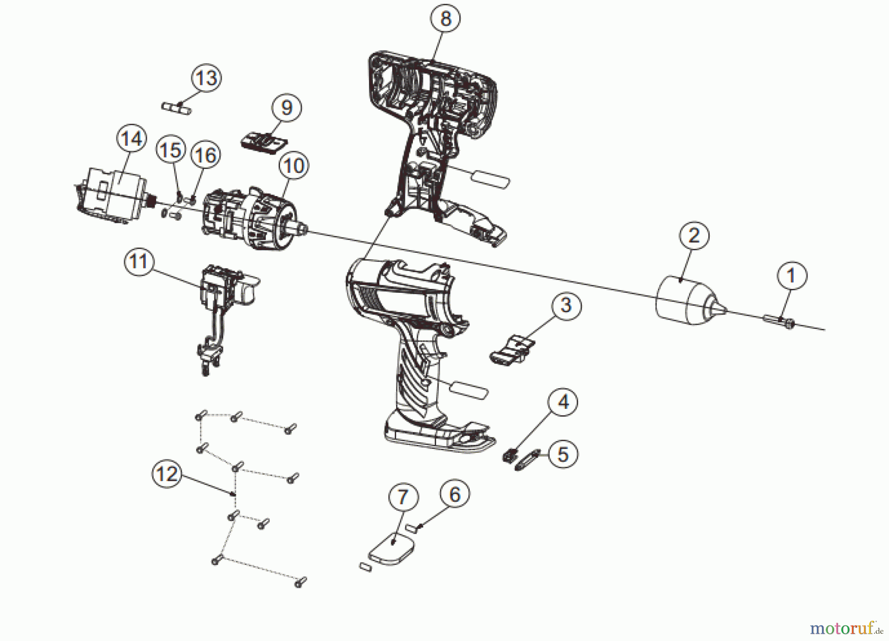 Ryobi (Schlag-)Bohrschrauber Bohrschrauber mit Schlagbohrfunktion LCDI14022 Seite 1