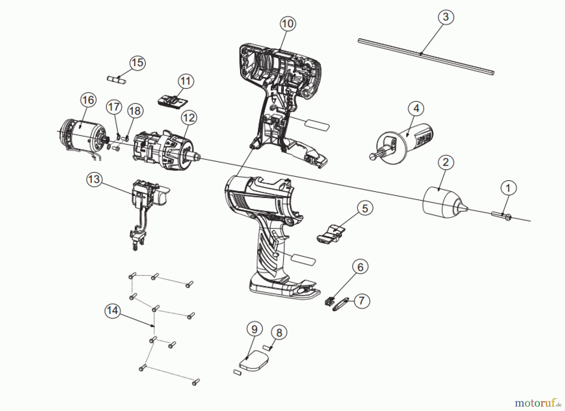 Ryobi (Schlag-)Bohrschrauber Bohrschrauber mit Schlagbohrfunktion LCDI18022 Seite 1