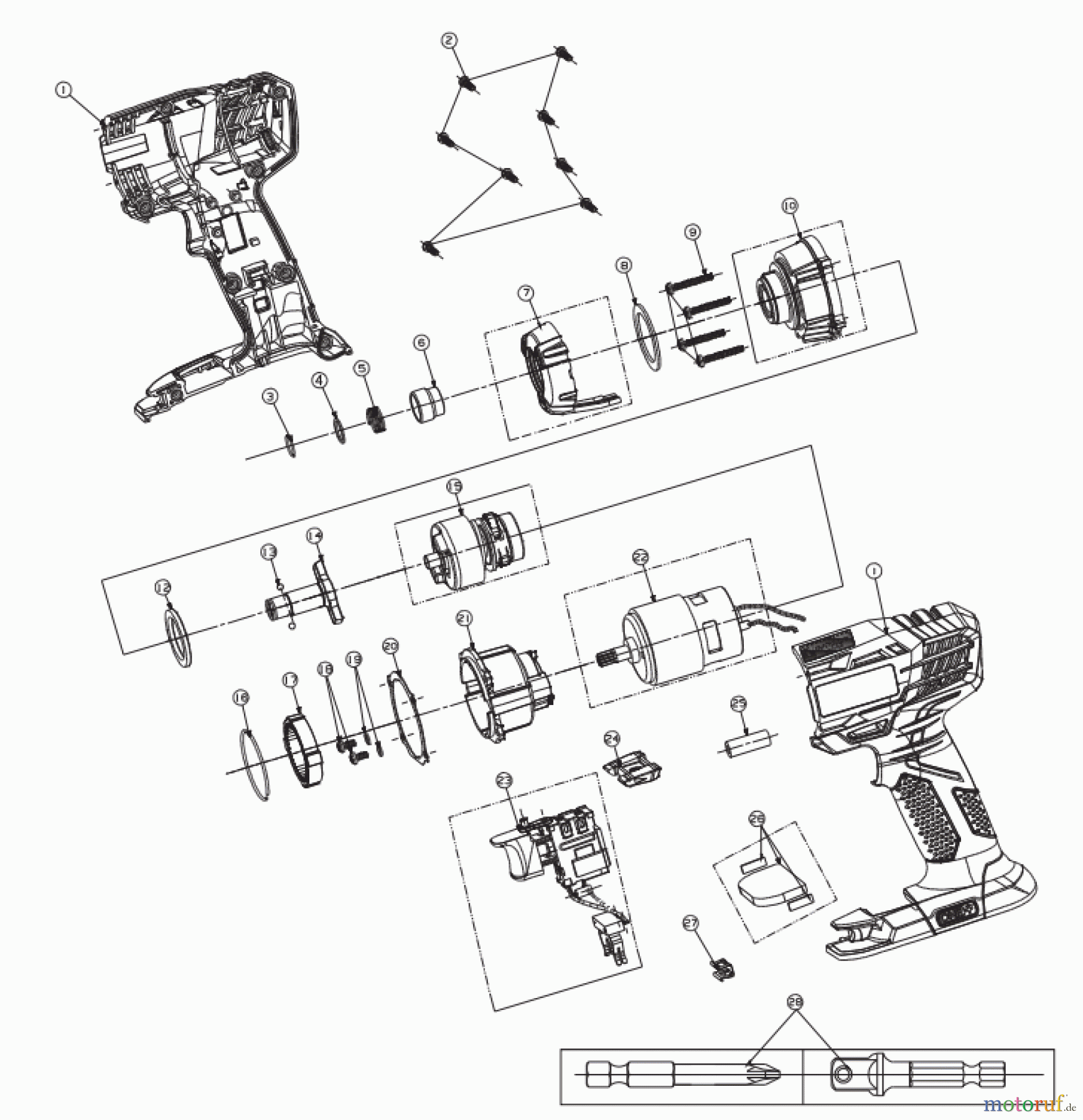 Ryobi (Schlag-)Bohrschrauber Bohrschrauber mit Schlagbohrfunktion RID1801M