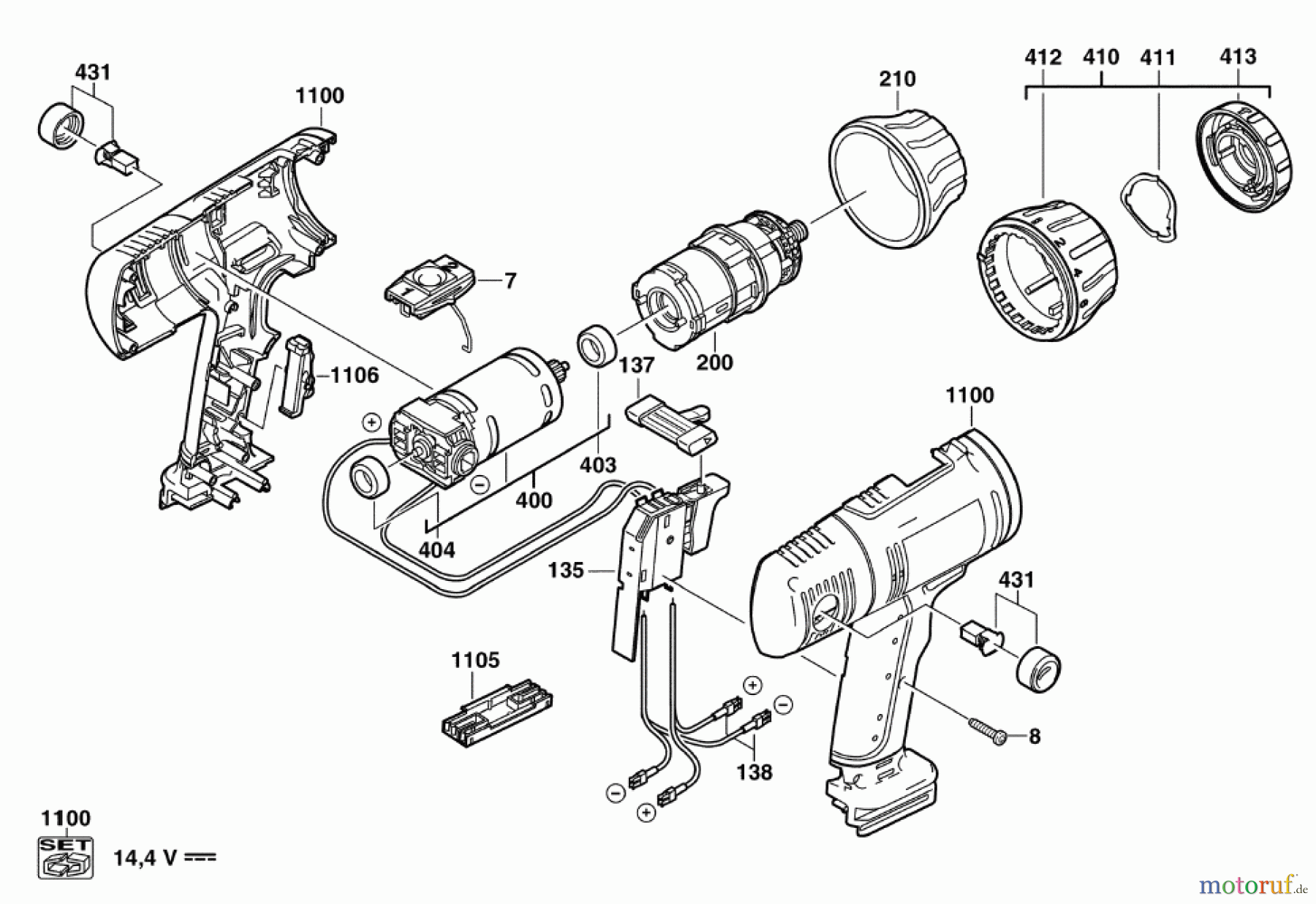  Milwaukee Akku-Geräte Bohren und Meißeln ältere Geräte 0614-9 AKKU-SCHLAGBOHRER