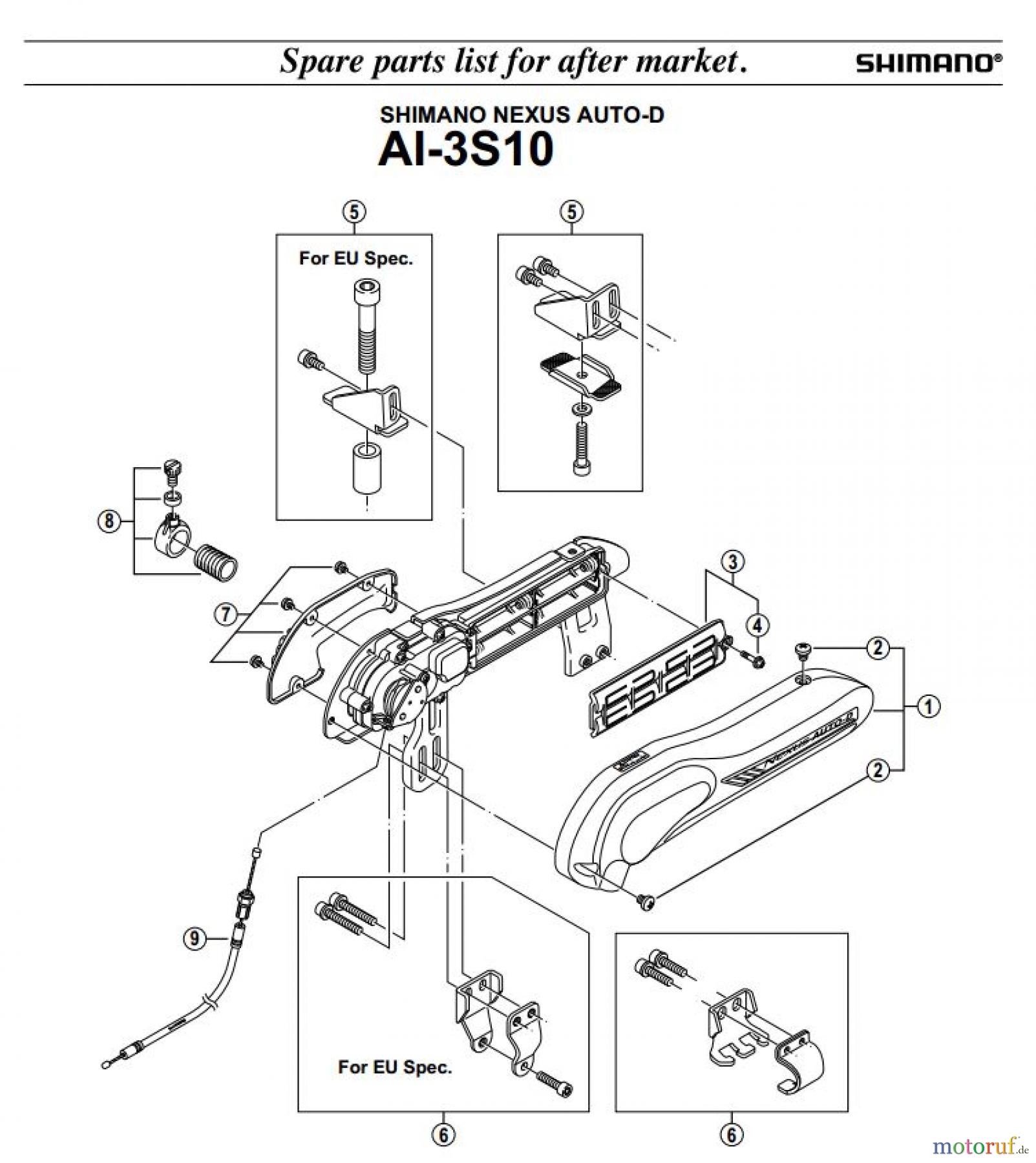 Shimano AI Automatic Inter-3/5/7 - Automatische Nabenschaltung AI-3S10-NEXUS-AUTO-D-3-GANG