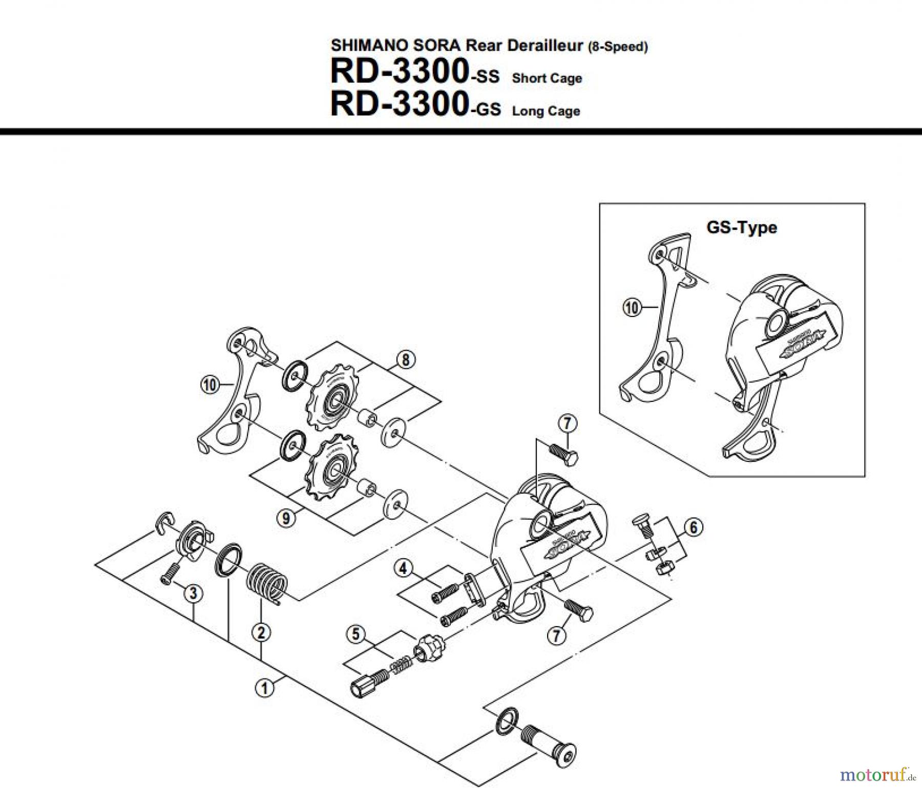 Shimano RD Rear Derailleur - Schaltwerk RD-3300