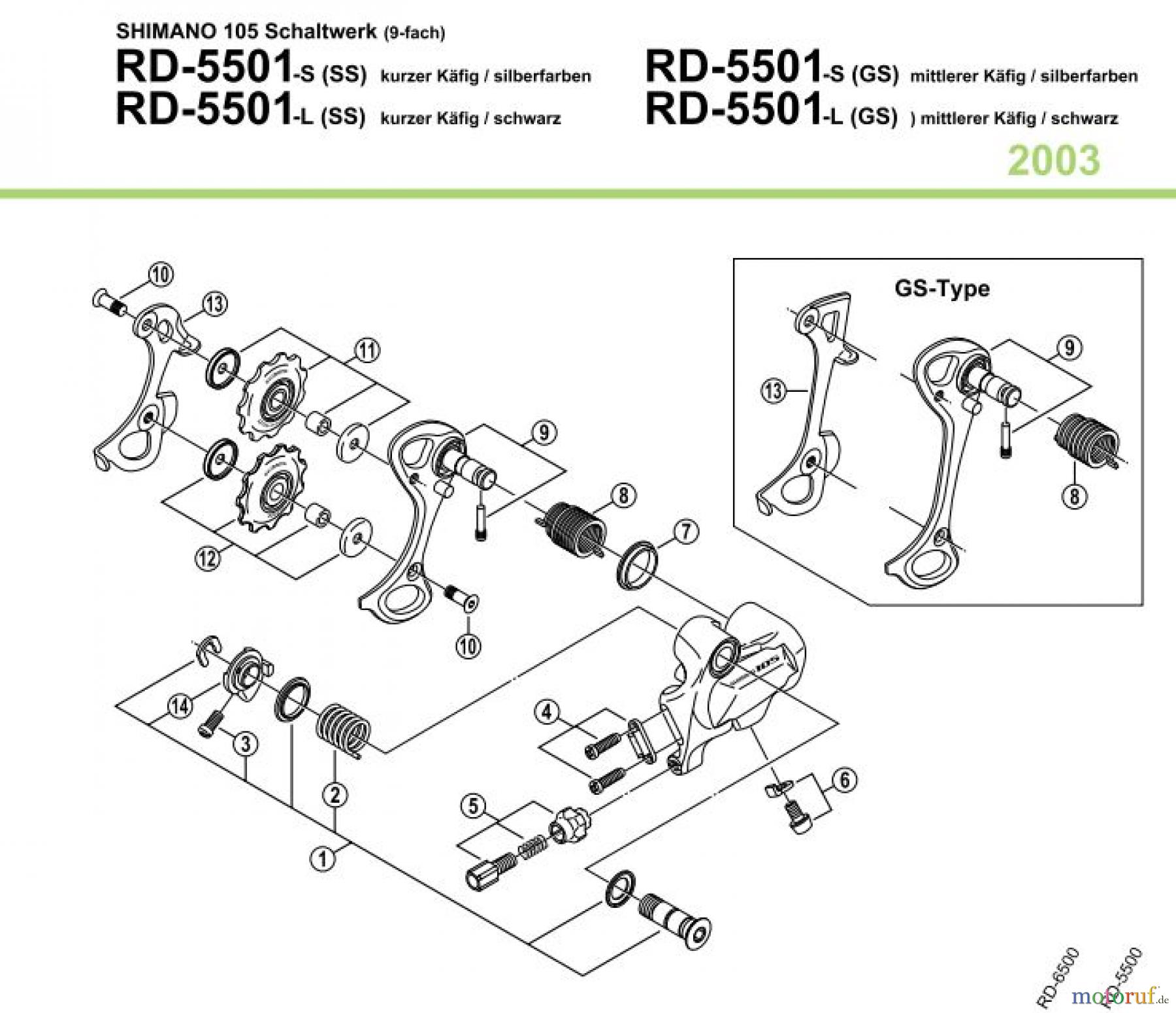 Shimano RD Rear Derailleur - Schaltwerk RD-5501-03
