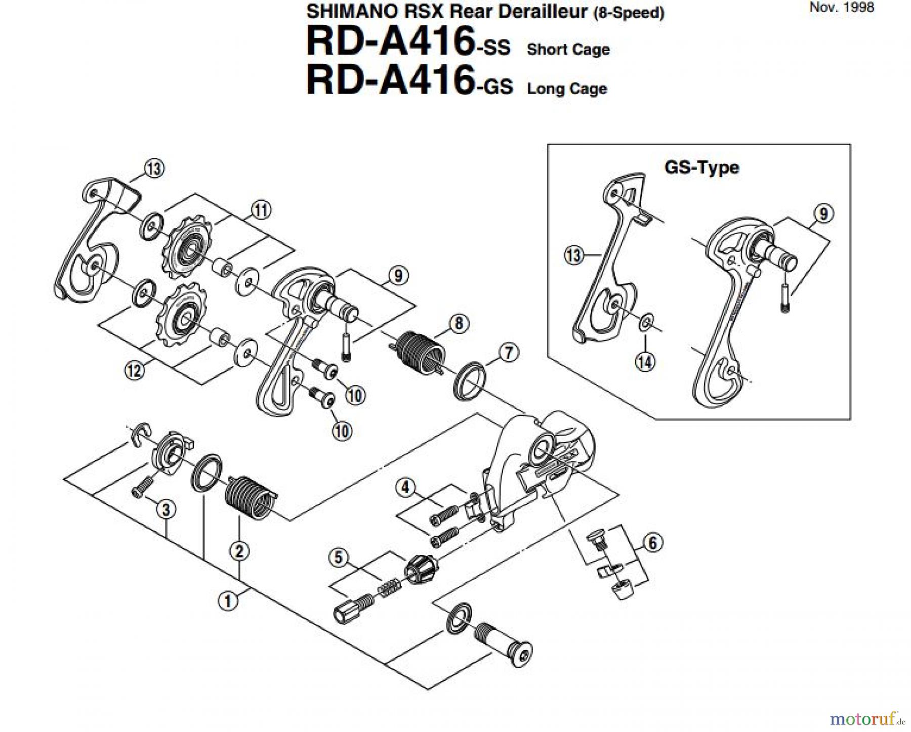 Shimano RD Rear Derailleur - Schaltwerk RD-A416