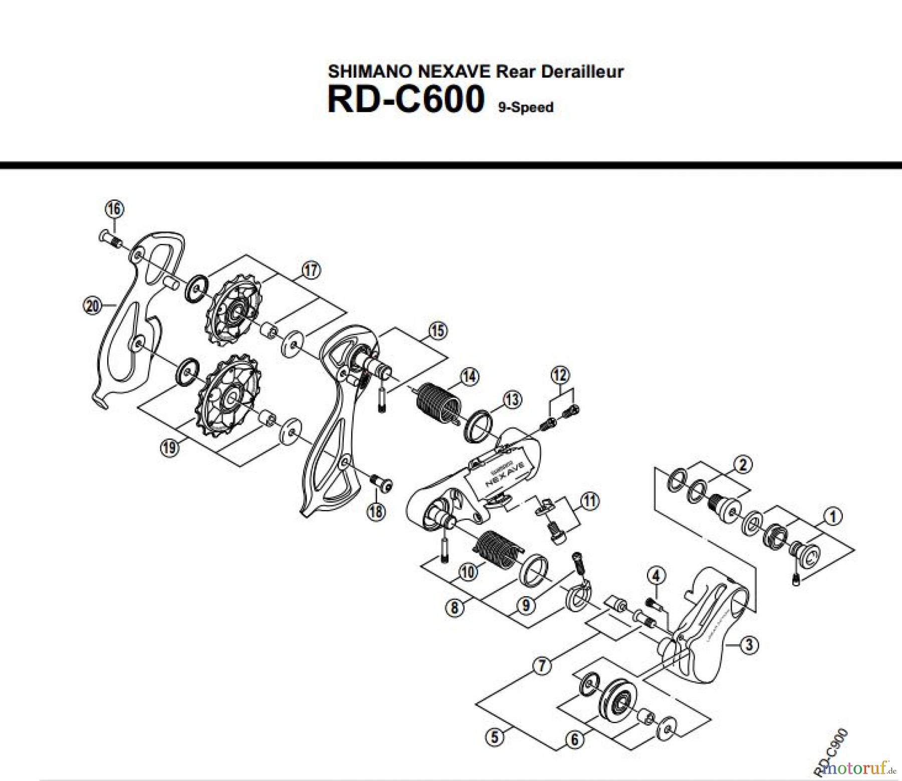 Shimano RD Rear Derailleur - Schaltwerk RD-C600