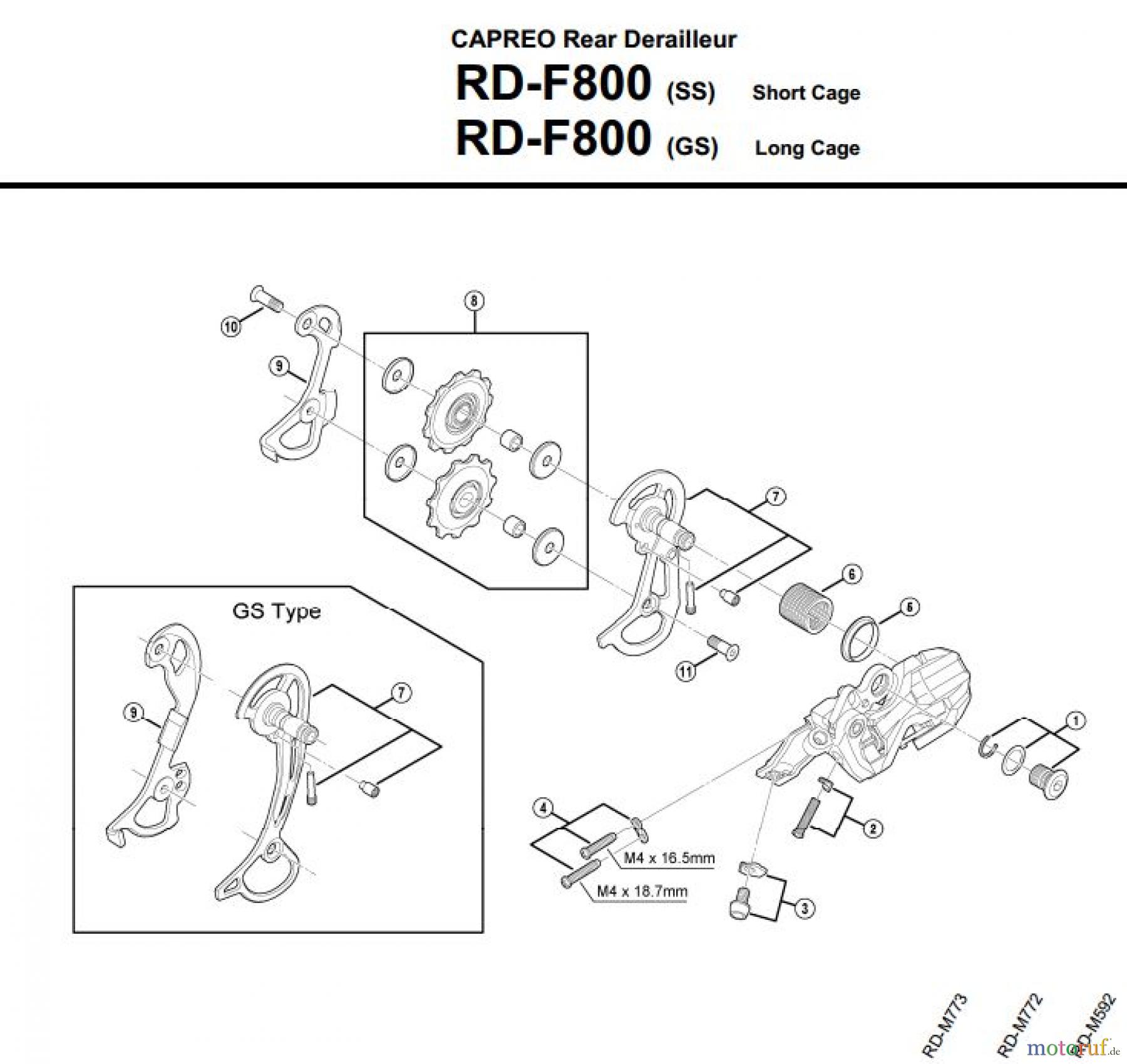 Shimano RD Rear Derailleur - Schaltwerk RD-F800-3014