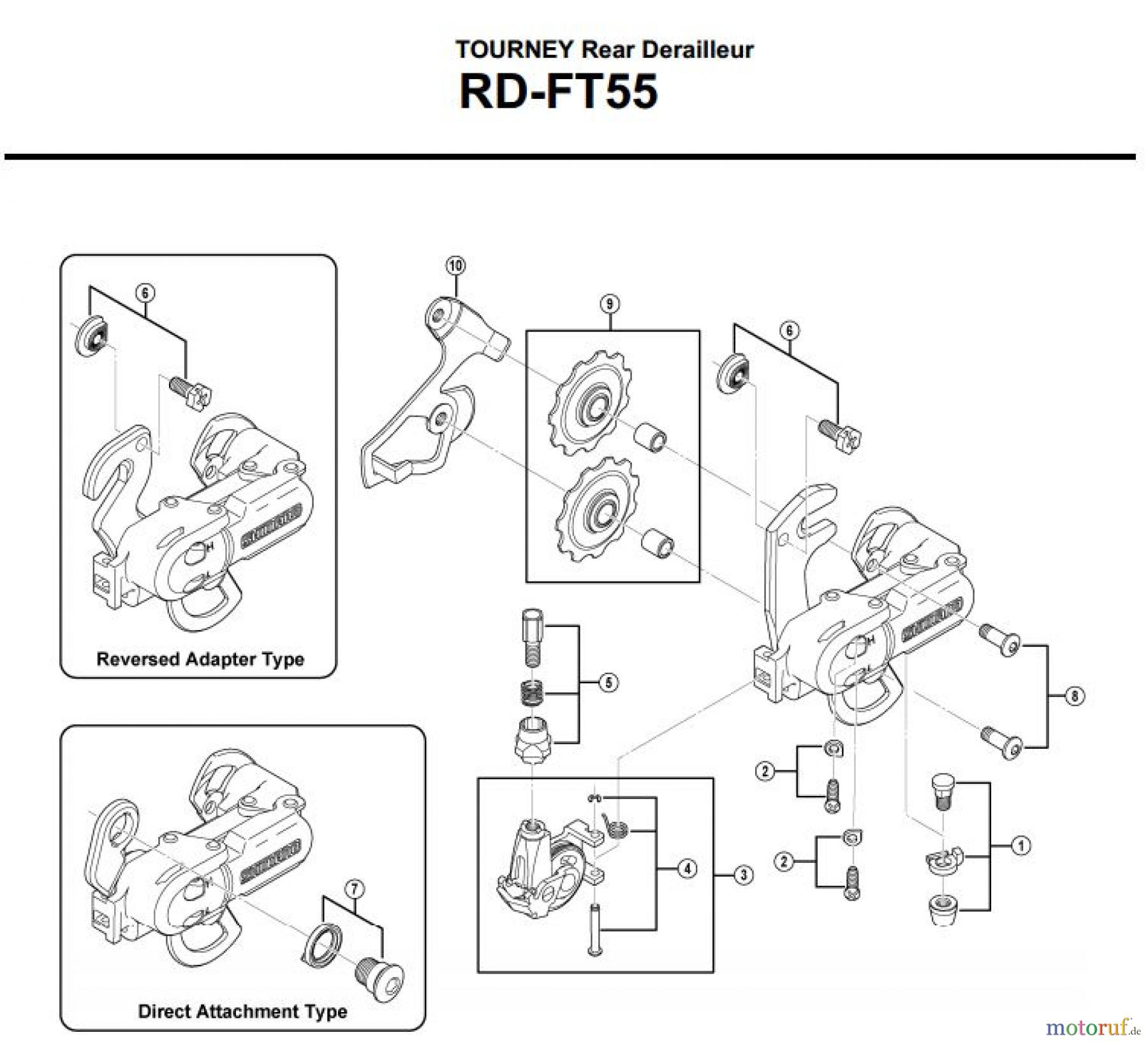 Shimano RD Rear Derailleur - Schaltwerk RD-FT55-3596