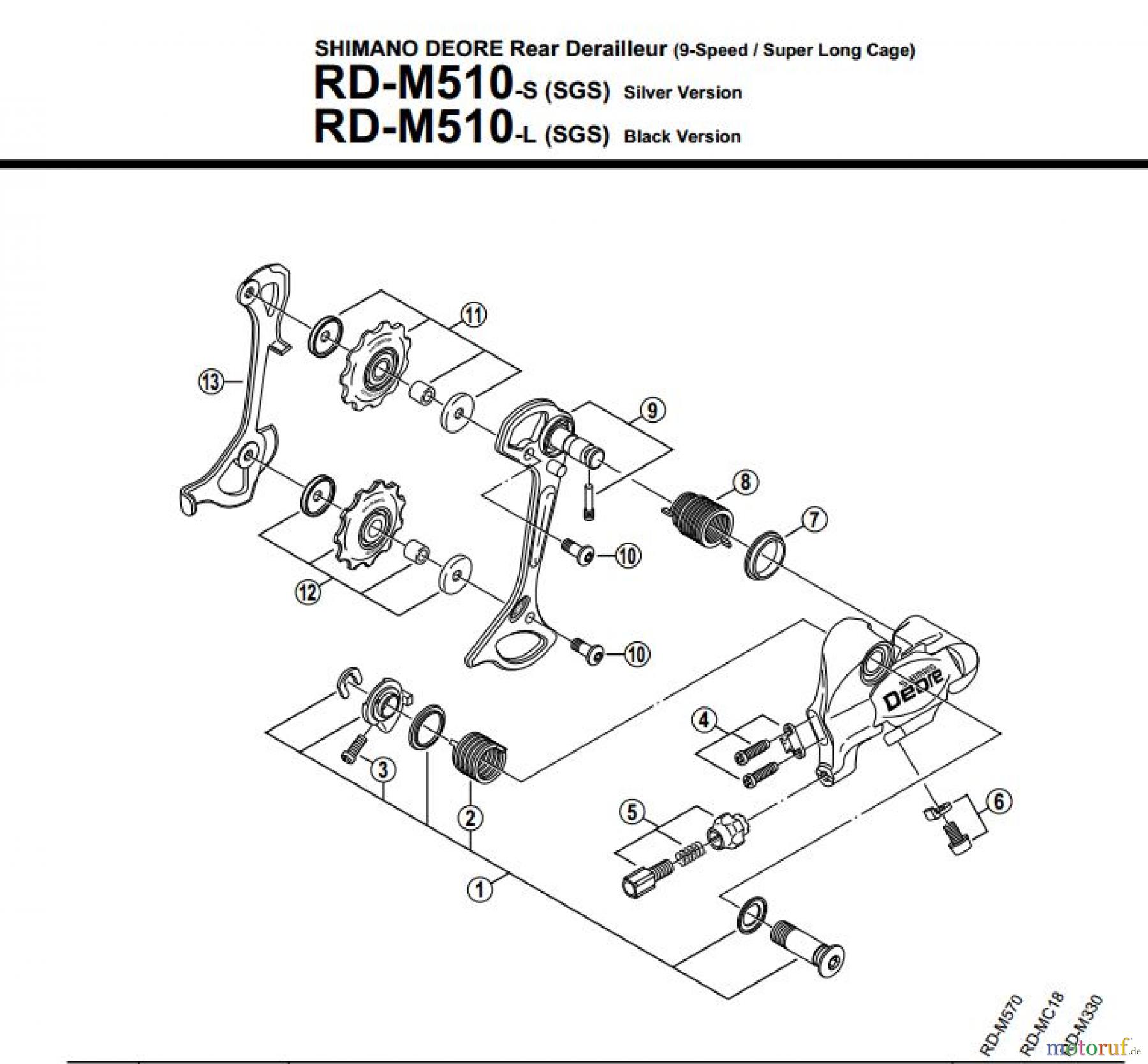 Shimano RD Rear Derailleur - Schaltwerk RD-M510