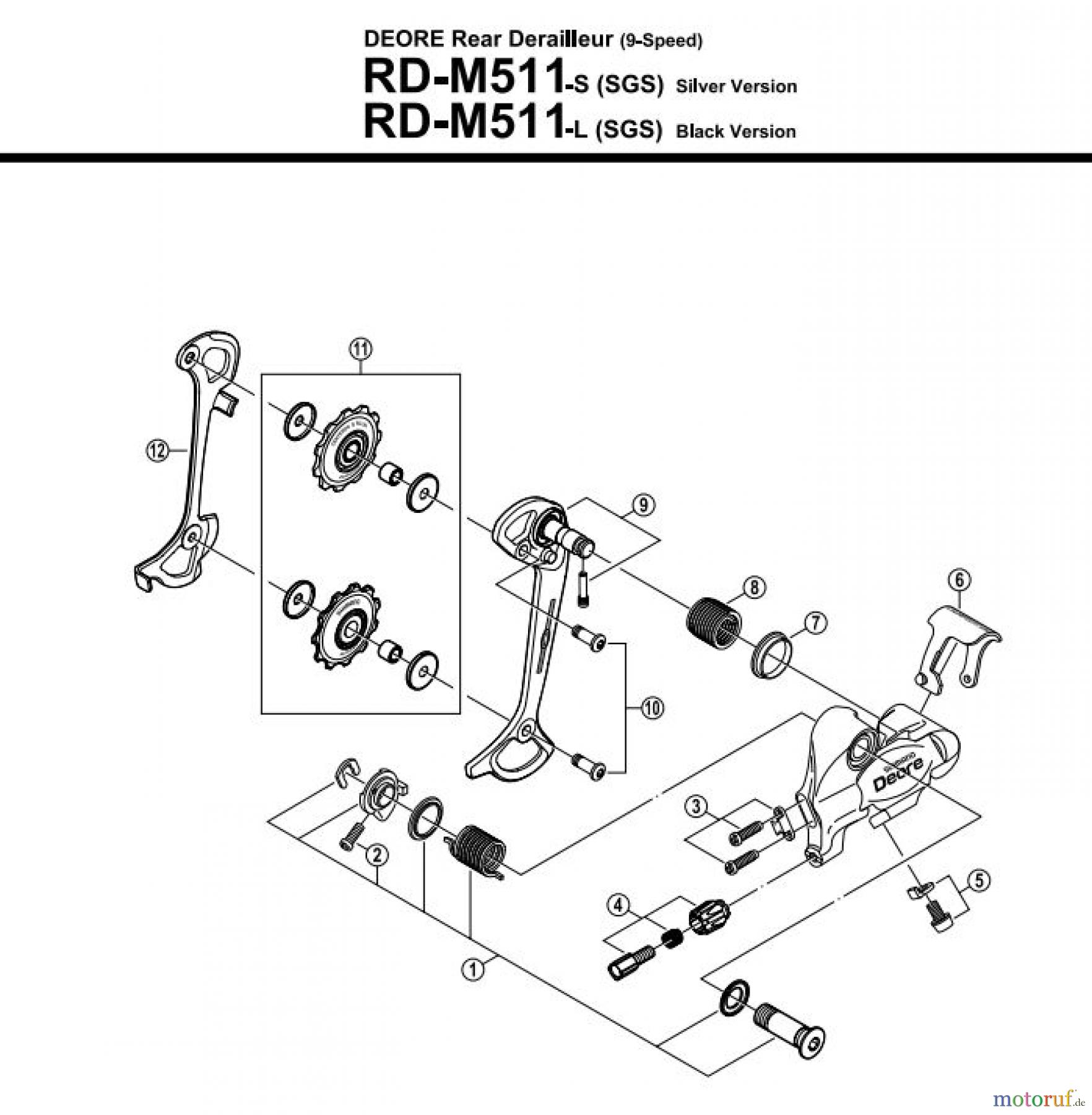  Shimano RD Rear Derailleur - Schaltwerk RD-M511