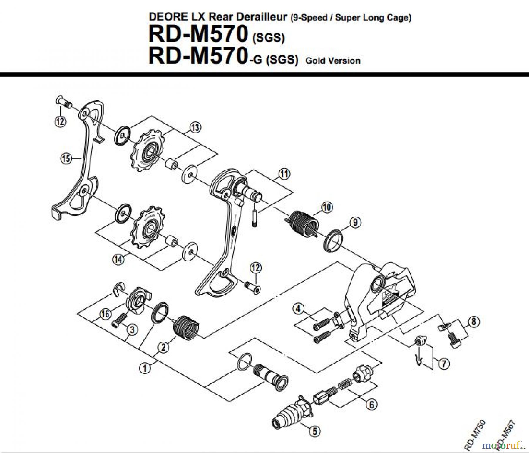 Shimano RD Rear Derailleur - Schaltwerk RD-M570-M570-G