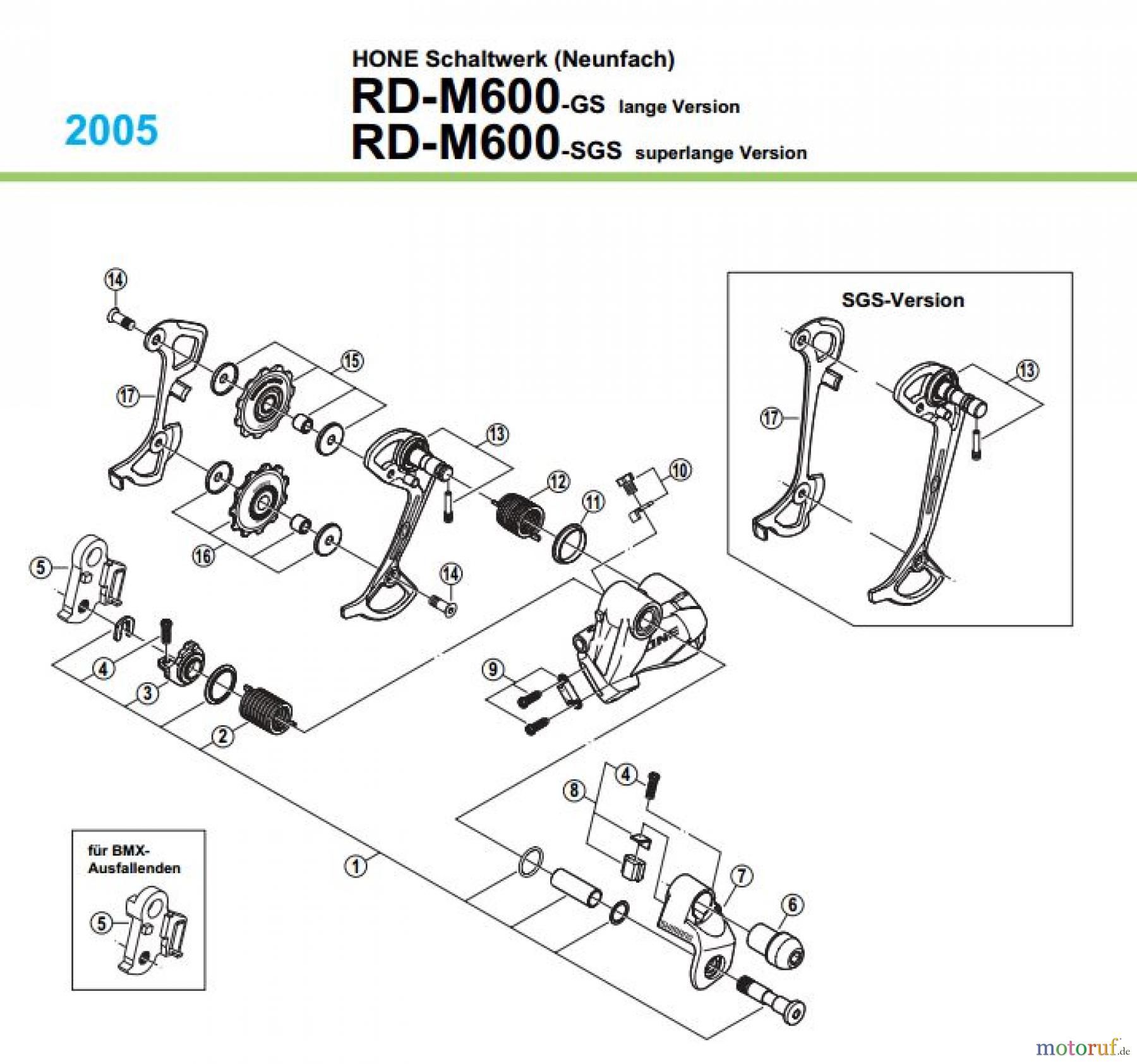 Shimano RD Rear Derailleur - Schaltwerk RD--M600-05