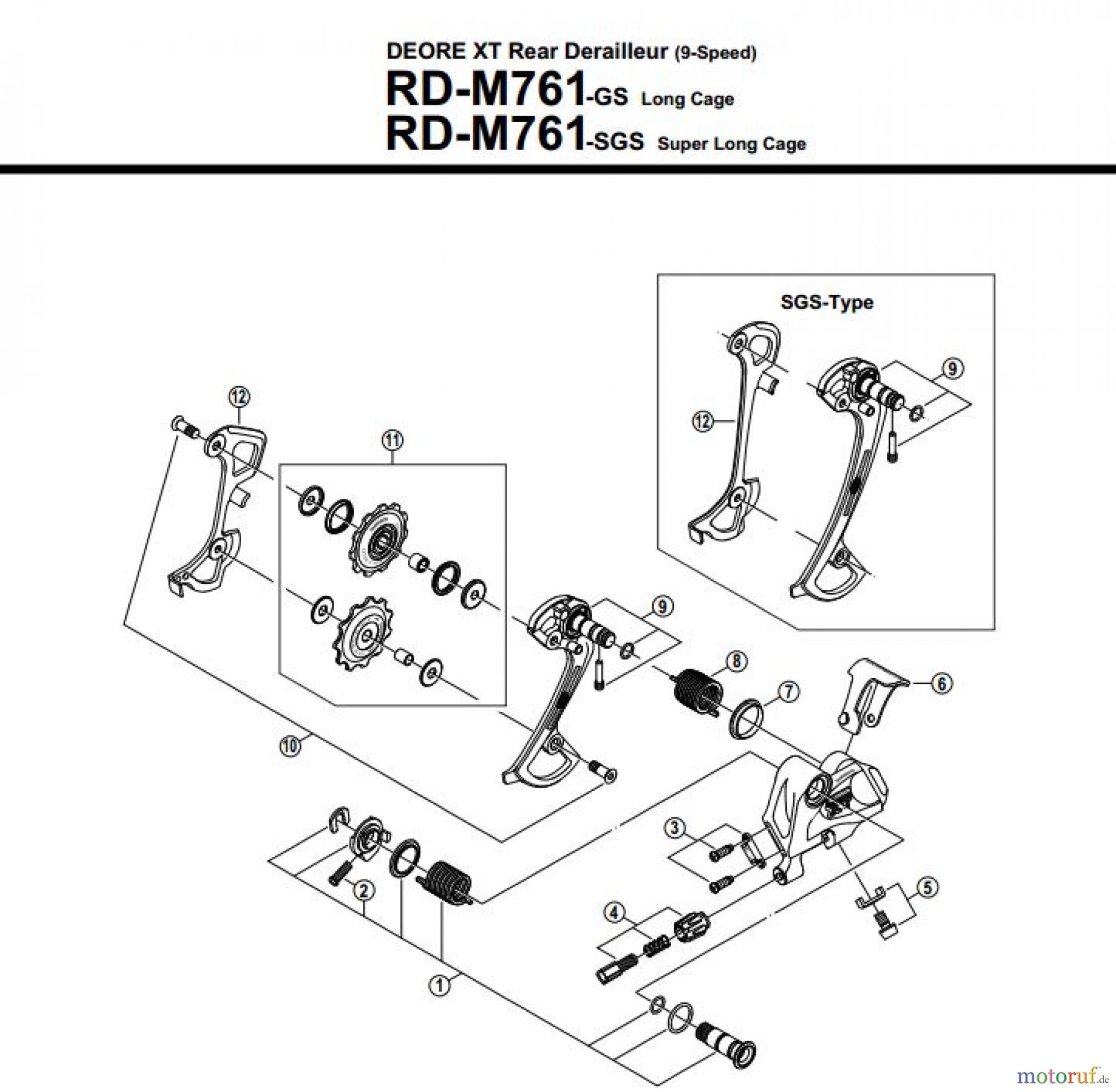 Shimano RD Rear Derailleur - Schaltwerk RD-M761-12551