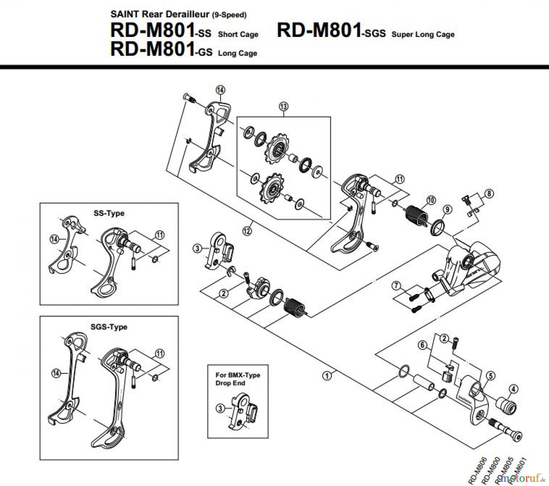 Shimano RD Rear Derailleur - Schaltwerk RD-M801