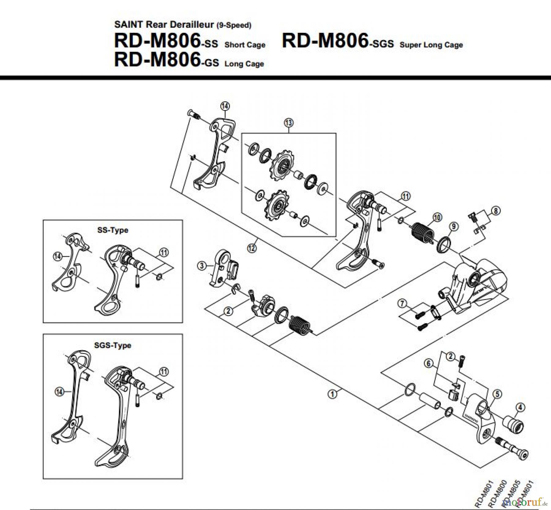 Shimano RD Rear Derailleur - Schaltwerk RD-M806