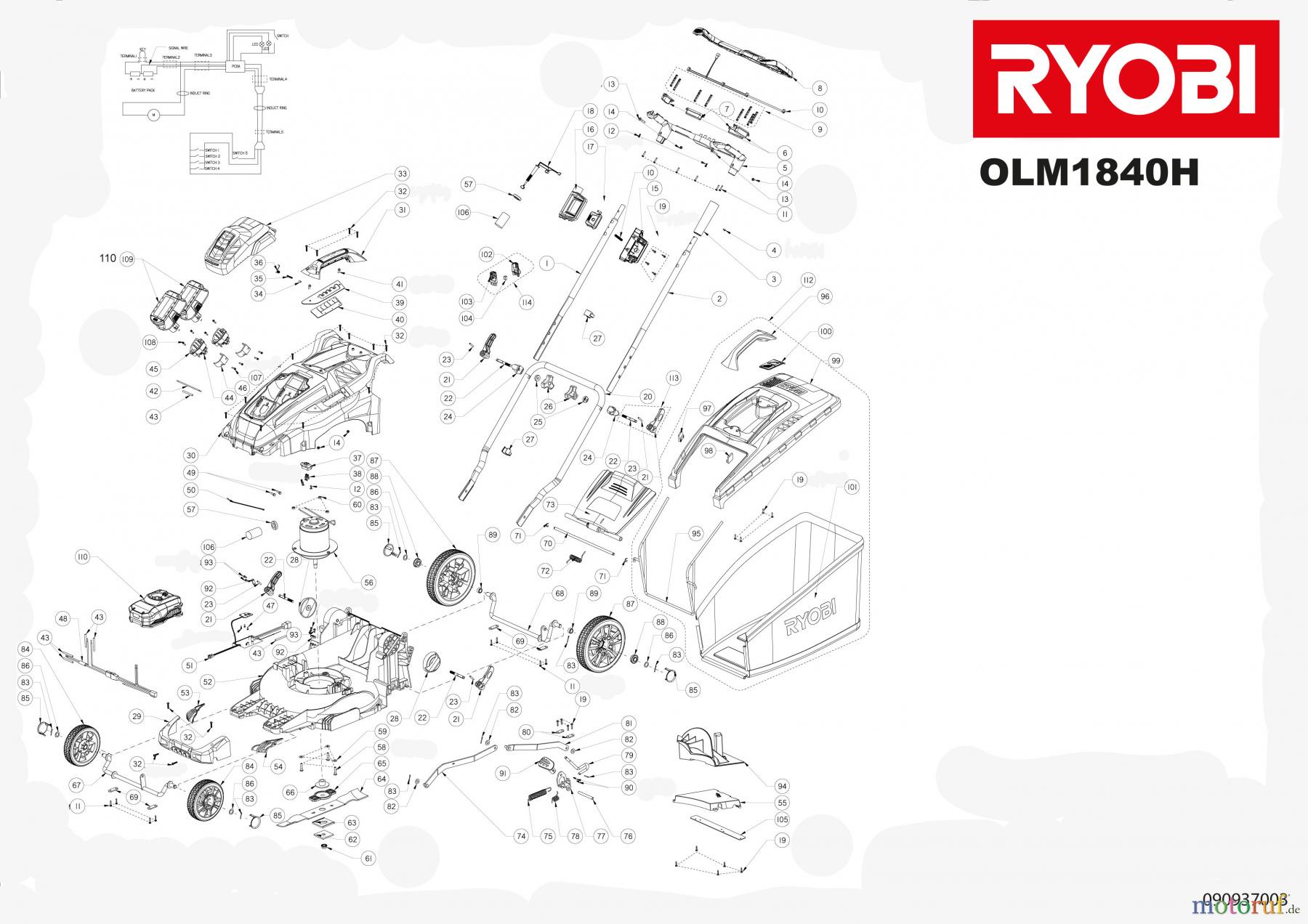 Ryobi Rasenmäher Akku OLM1840H