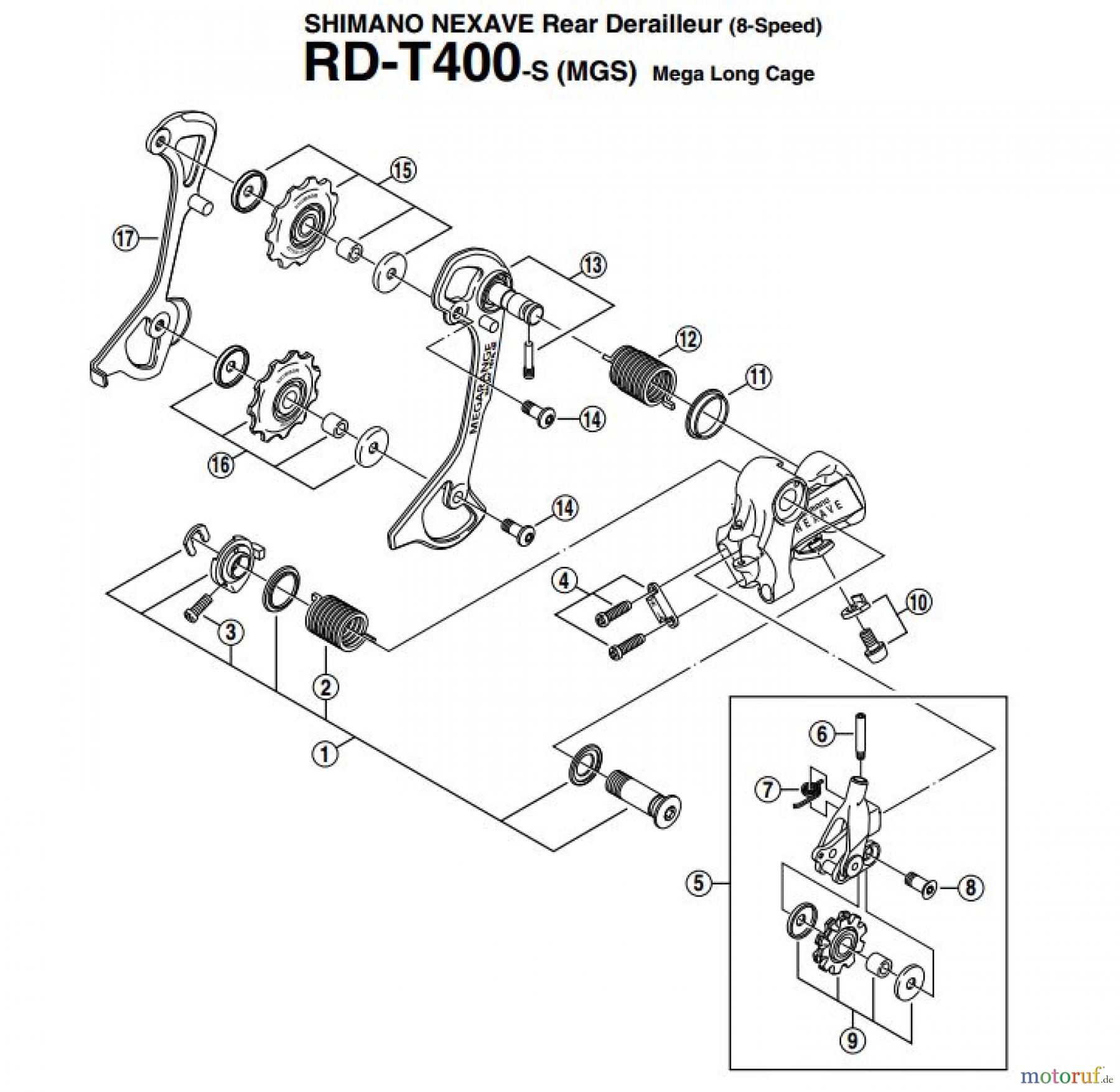 Shimano RD Rear Derailleur - Schaltwerk RD-T400