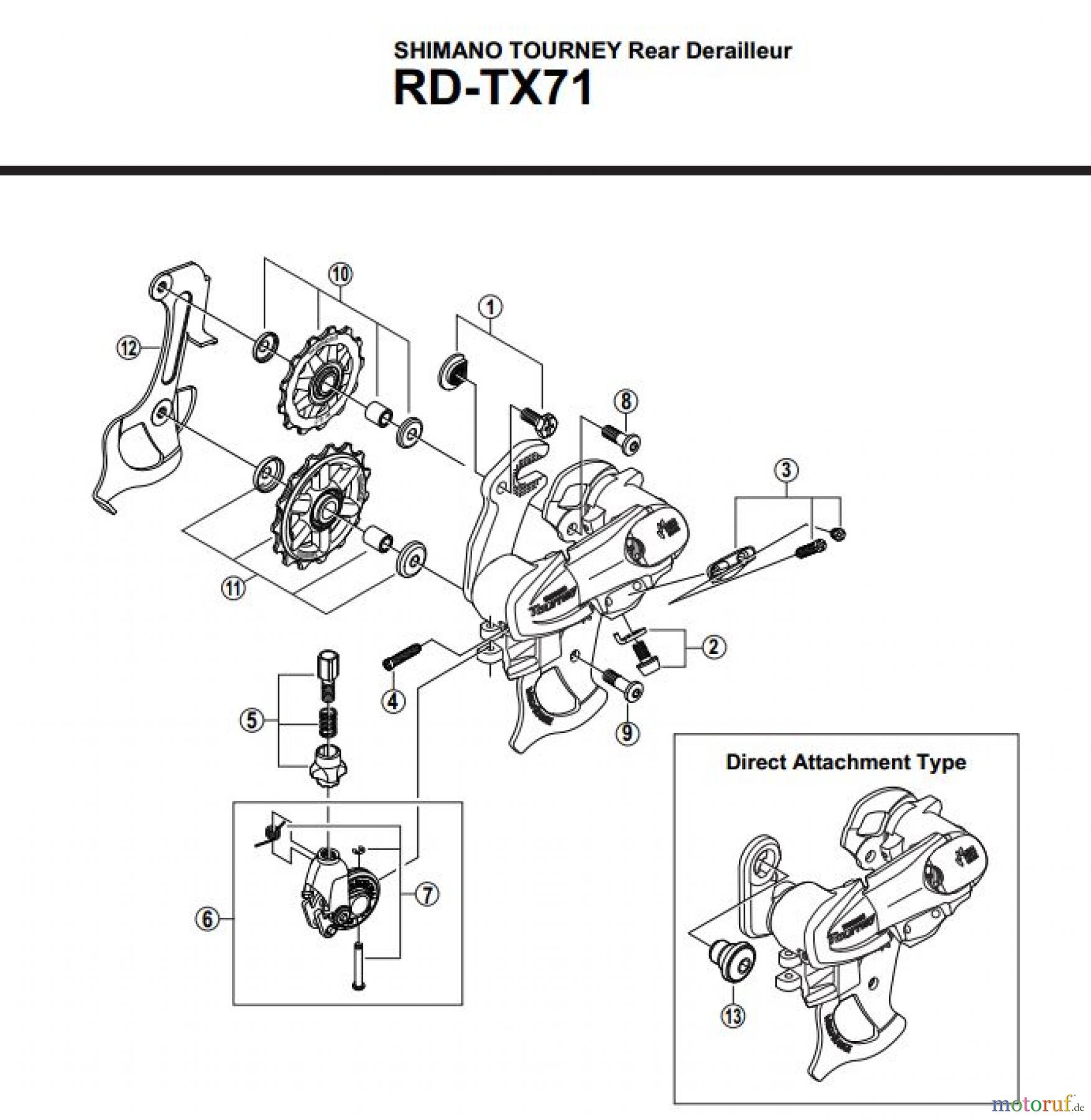 Shimano RD Rear Derailleur - Schaltwerk RD-TX71-2763