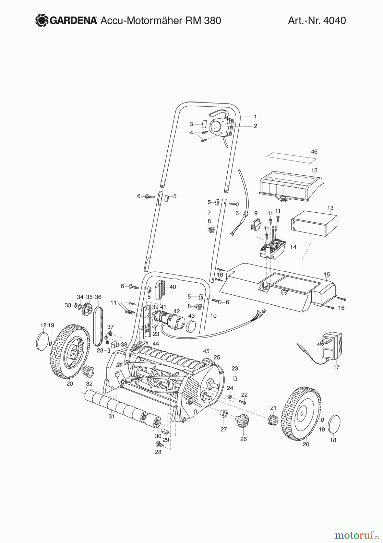  Gardena Rasenmäher Accu-Rasenmäher RM 380