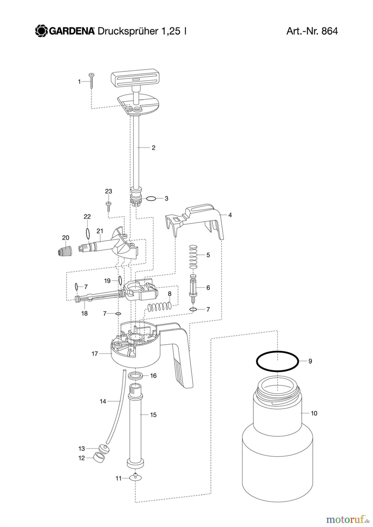  Gardena Wassertechnik Spritzgeräte Drucksprüher 1,25 l