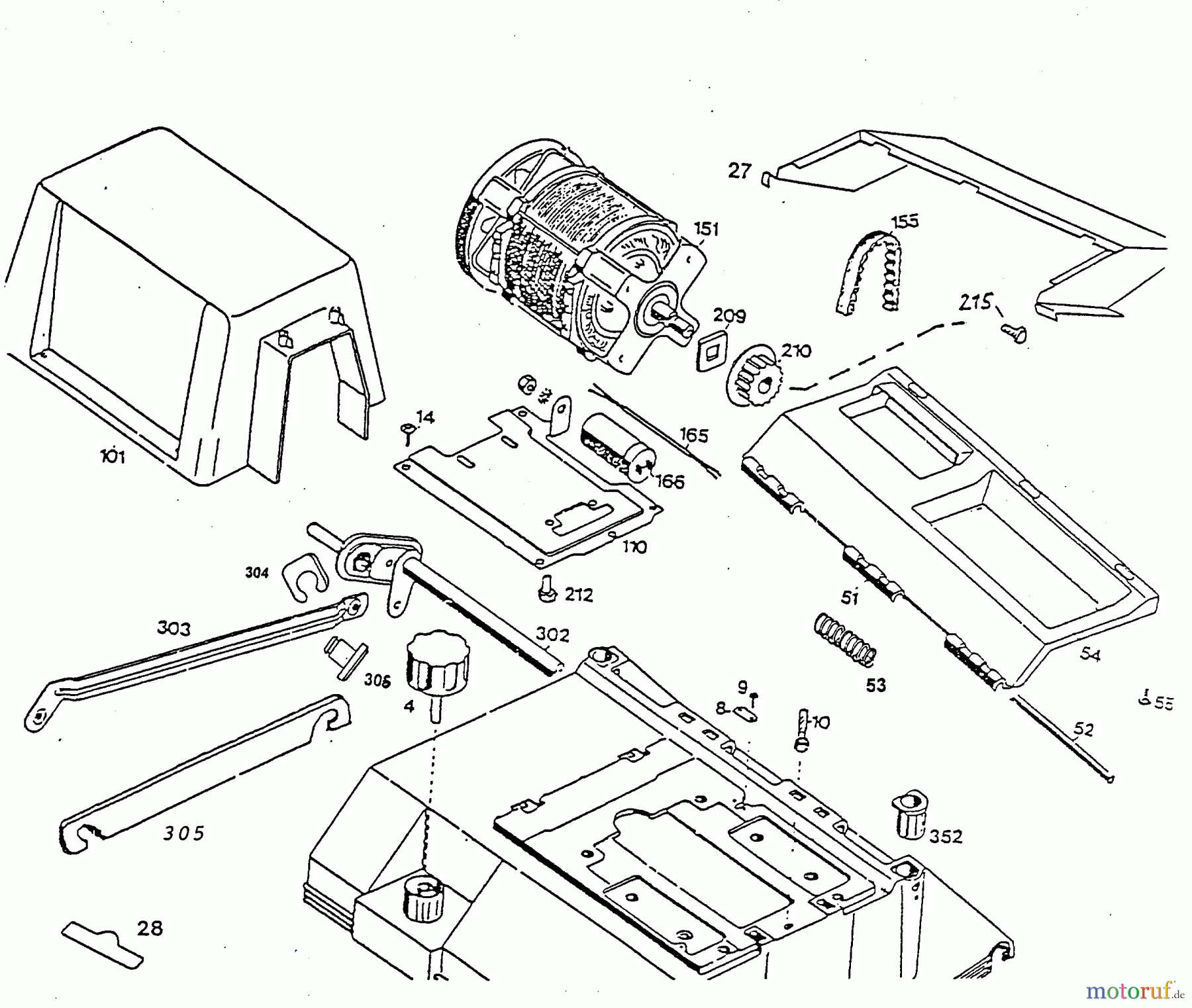  Wolf-Garten Elektrovertikutierer 32 E 3568000 Serie G, H  (1996) Achse hinten, Heckklappe, Keilriemen