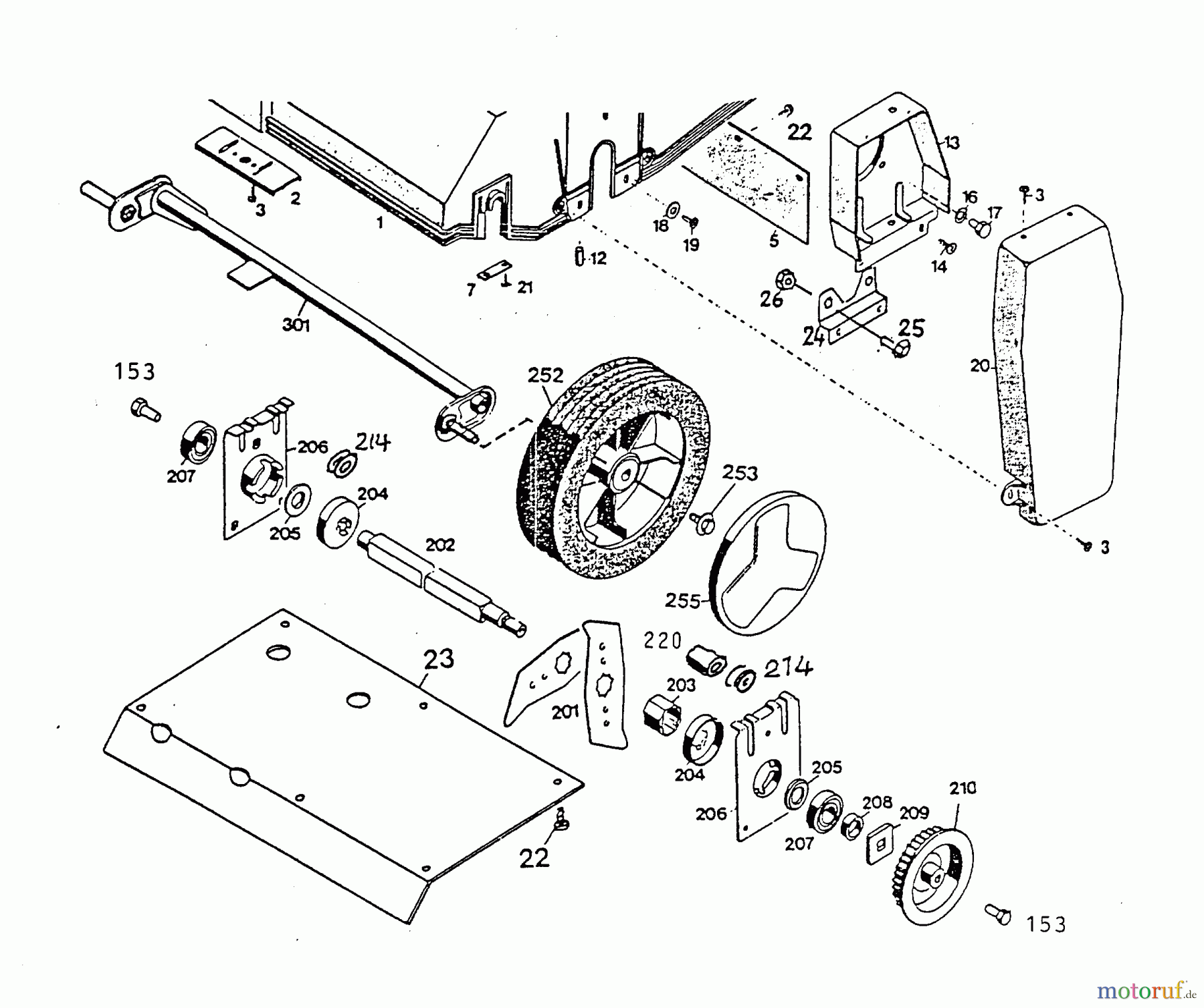 Wolf-Garten Motorvertikutierer 32 B plus 3586080 Serie B  (1996) Messerwalze, Räder