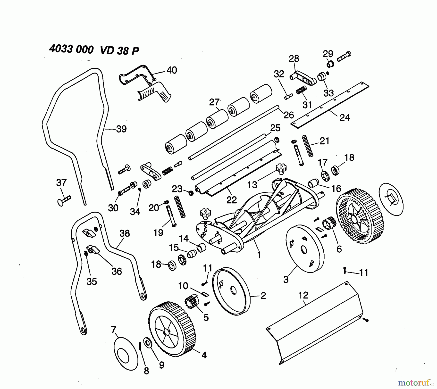 Wolf-Garten Spindelmäher VD 38 P 4033000 (1996) Grundgerät