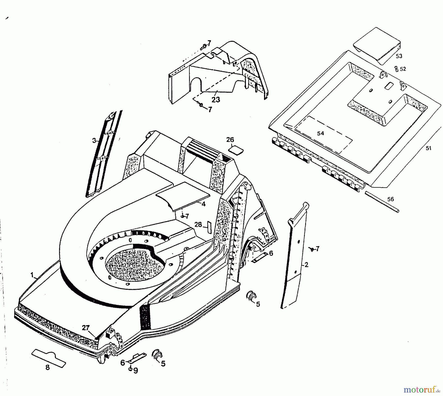 Wolf-Garten Motormäher 2.42 T 4760880 Serie C (1996) Heckklappe, Mähwerksgehäuse