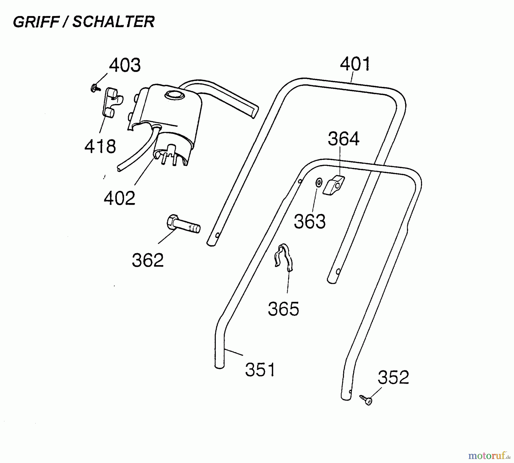  Wolf-Garten Elektromäher Picco 32 ER 4901002 Serie A  (1997) Holm