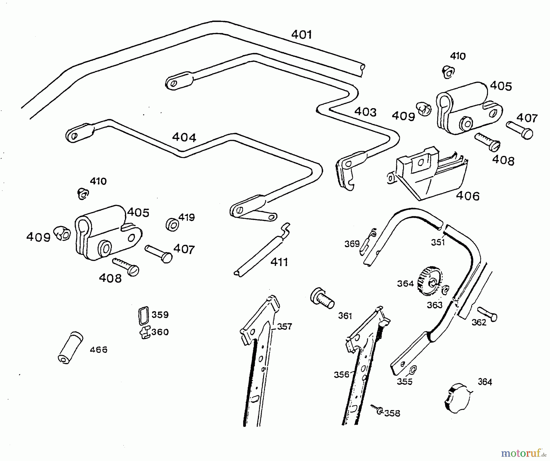 Wolf-Garten Motormäher mit Antrieb 6.42 BAi 4725000 Serie B (1998) Holm