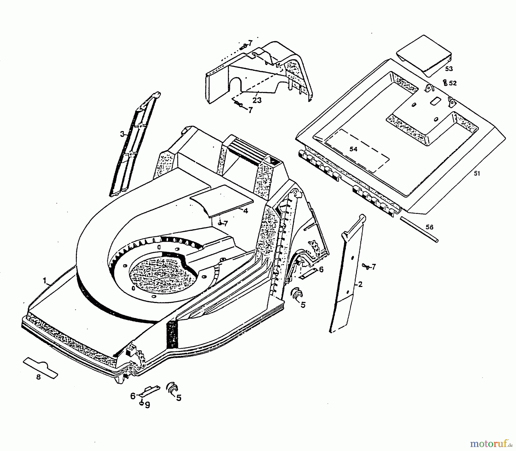 Wolf-Garten Motormäher mit Antrieb 6.42 BAi 4725000 Serie B (1998) Heckklappe, Mähwerksgehäuse