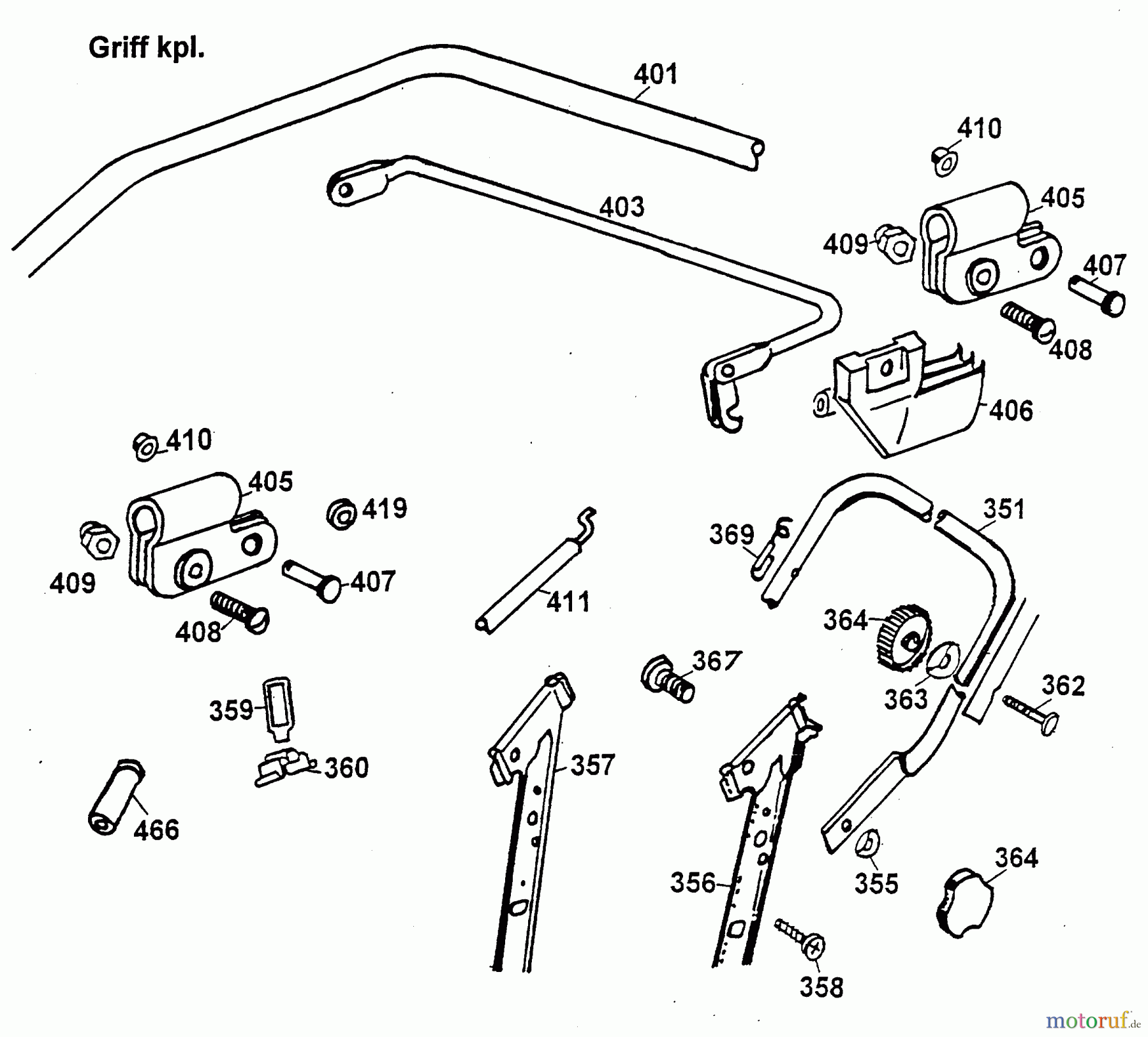  Wolf-Garten Motormäher 4.42 B 4742880 Serie B  (1999) Holm
