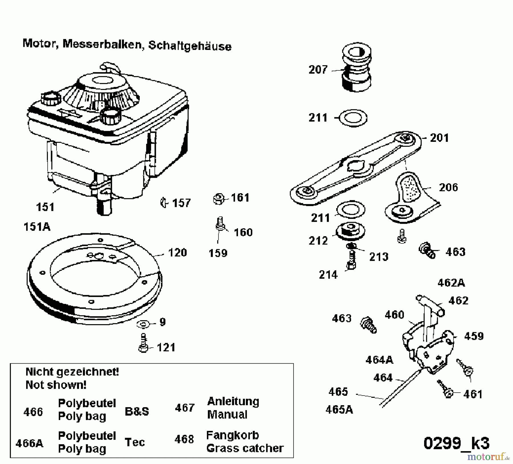 Wolf-Garten Motormäher 6.42 BK 4729000 Serie A (1999) Gaszug, Messer, Motor