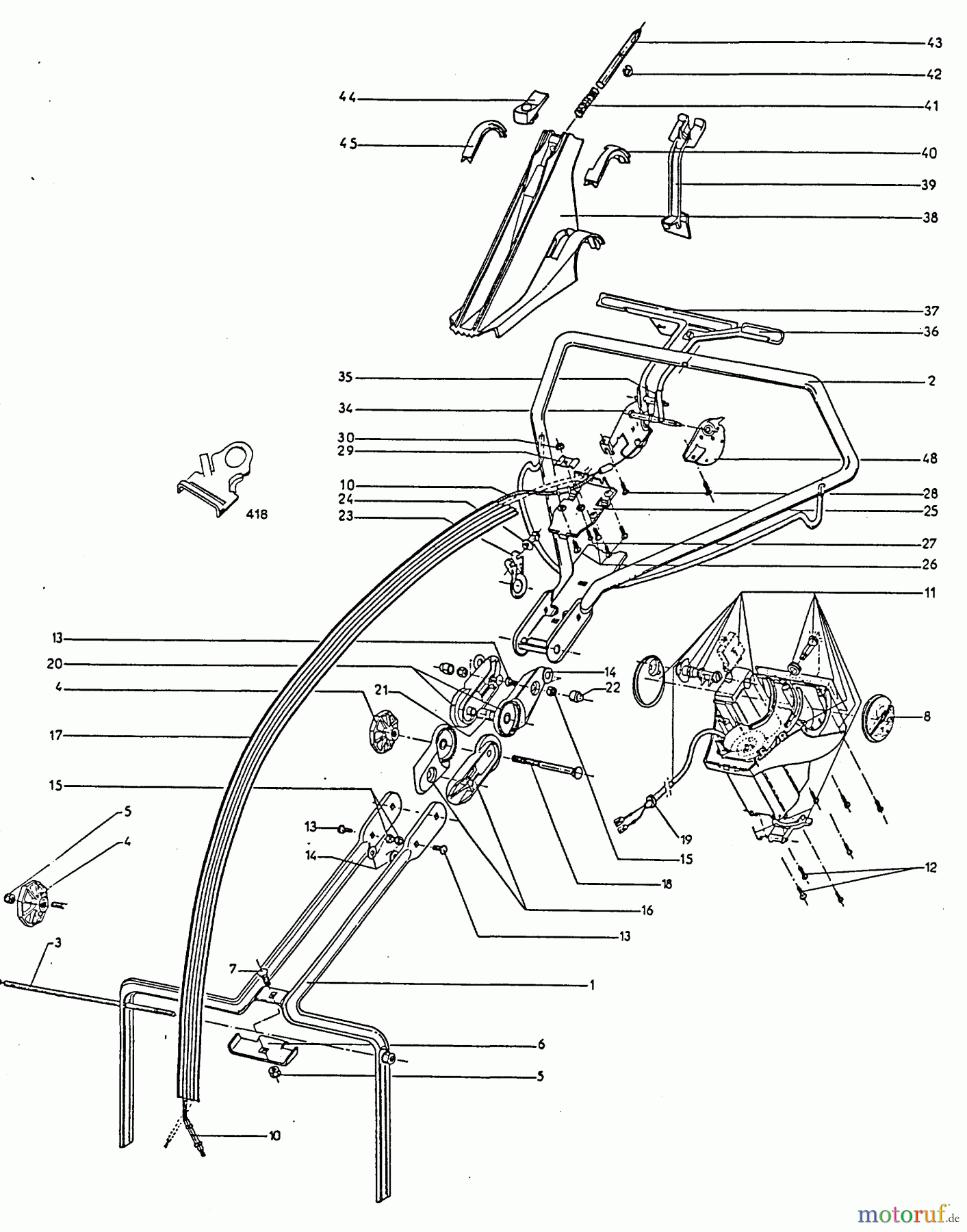 Wolf-Garten Elektromäher mit Antrieb 4.46 EA 6902000 Serie A (1996) Holm