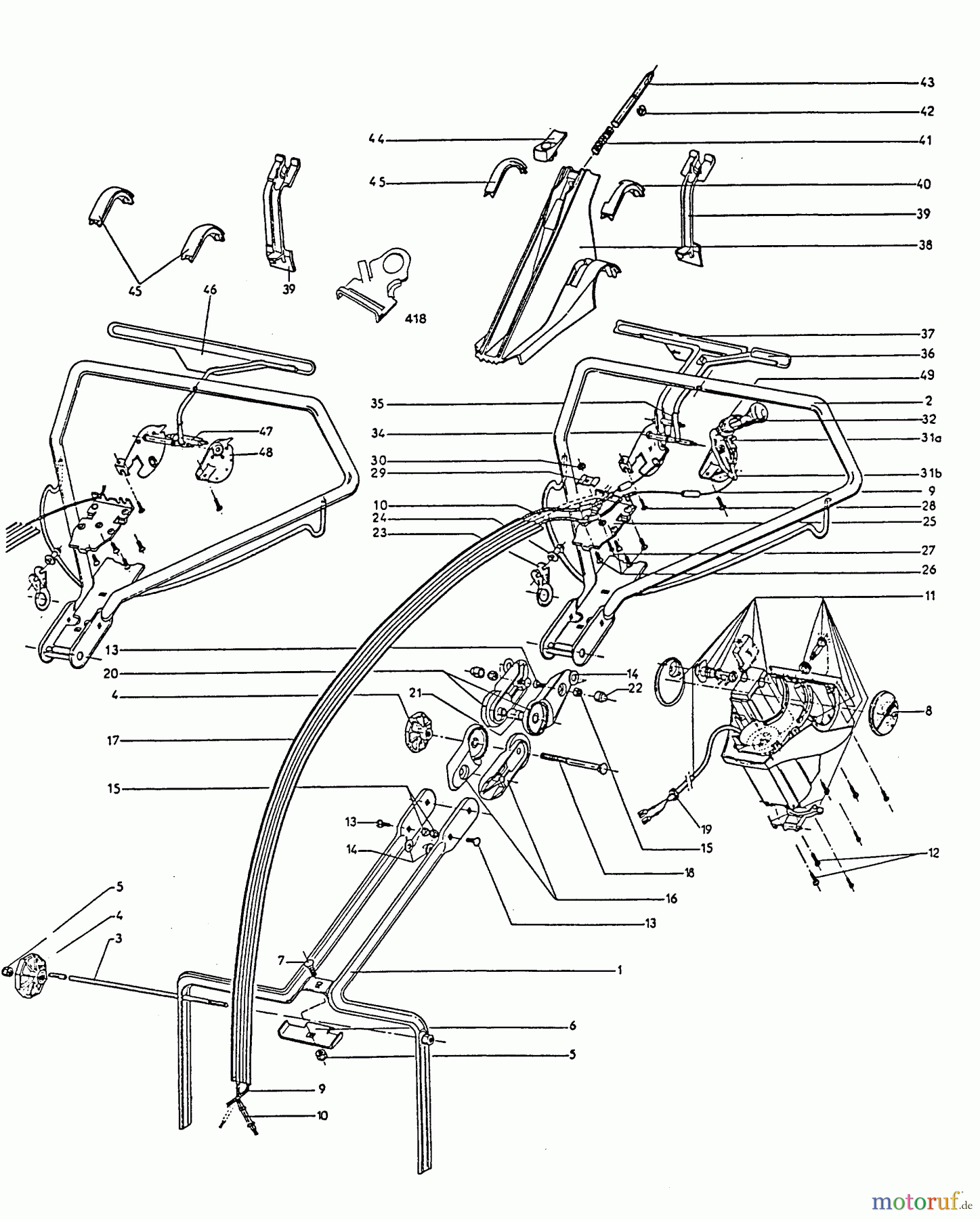 Wolf-Garten Elektromäher 4.46 E 6901000 Serie A (1996) Holm