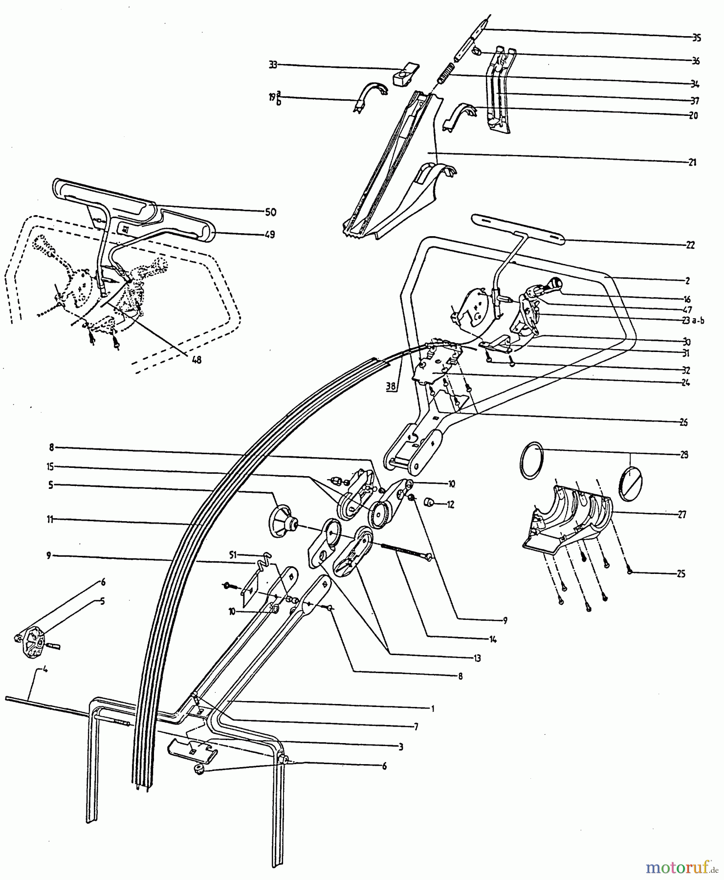 Wolf-Garten Motormäher mit Antrieb 6.46 BAM 6948580 Serie A (1996) Bowdenzug, Elektroteile