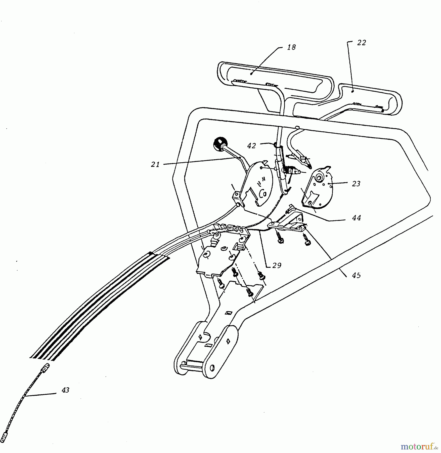 Wolf-Garten Motormäher mit Antrieb 6.51 BA 6950580 Serie A (1996) Bowdenzug, Elektroteile