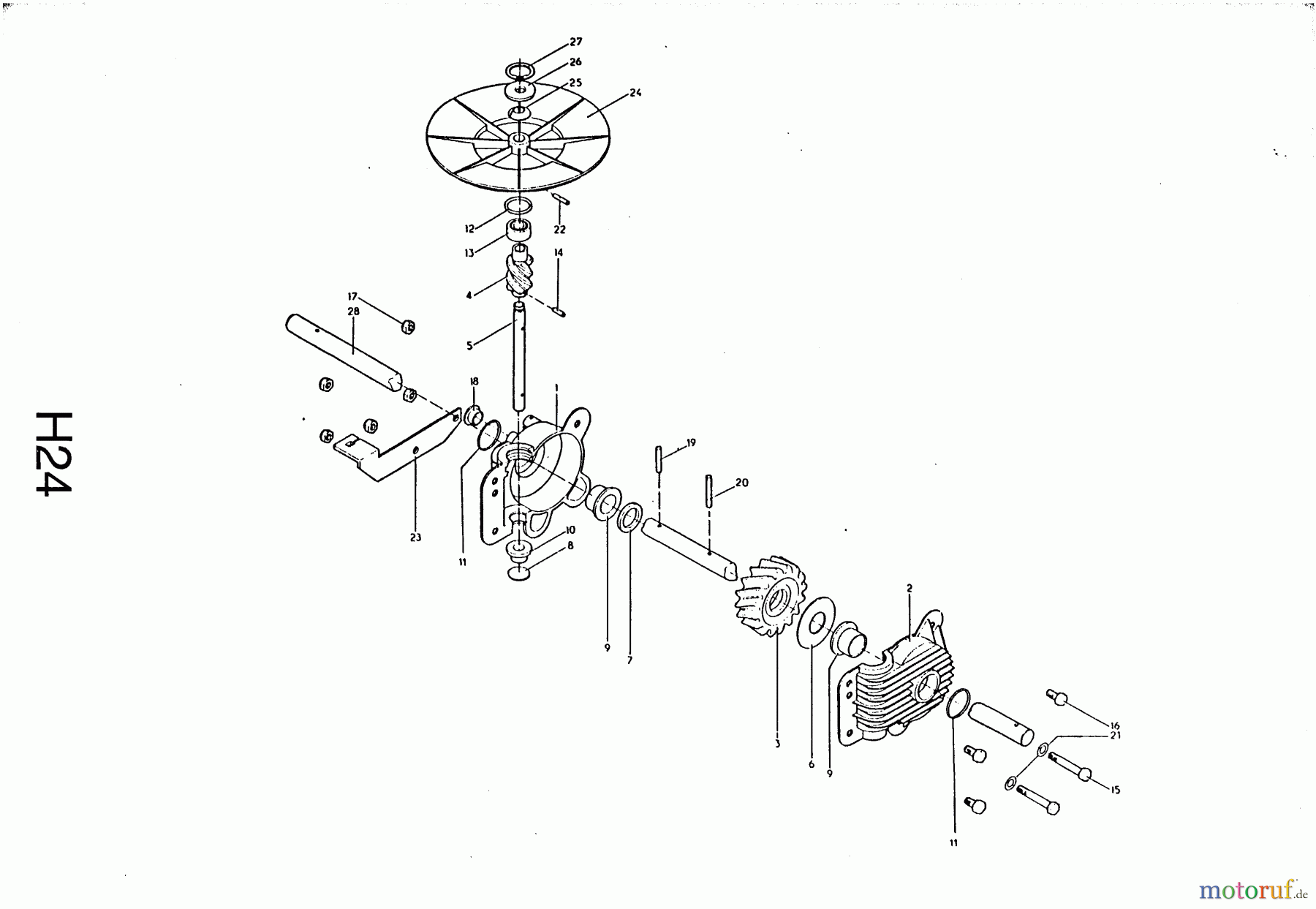 Wolf-Garten Motormäher mit Antrieb 6.51 BA 6950580 Serie A (1996) Getriebe