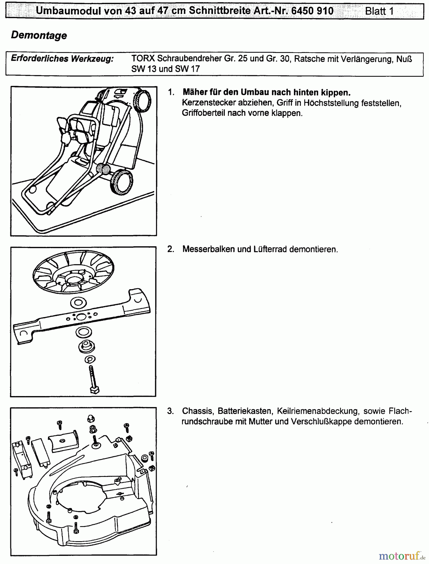 Wolf-Garten Motormäher mit Antrieb Concept 47 BA 6450000 Serie A (1999) C-CH47A (1999/6450910)