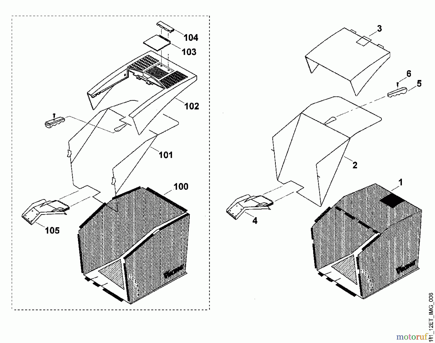  Viking Rasenmäher Benzinrasenmäher MB 555, MB 555 E, MB 555 M F - Grasfangkorb