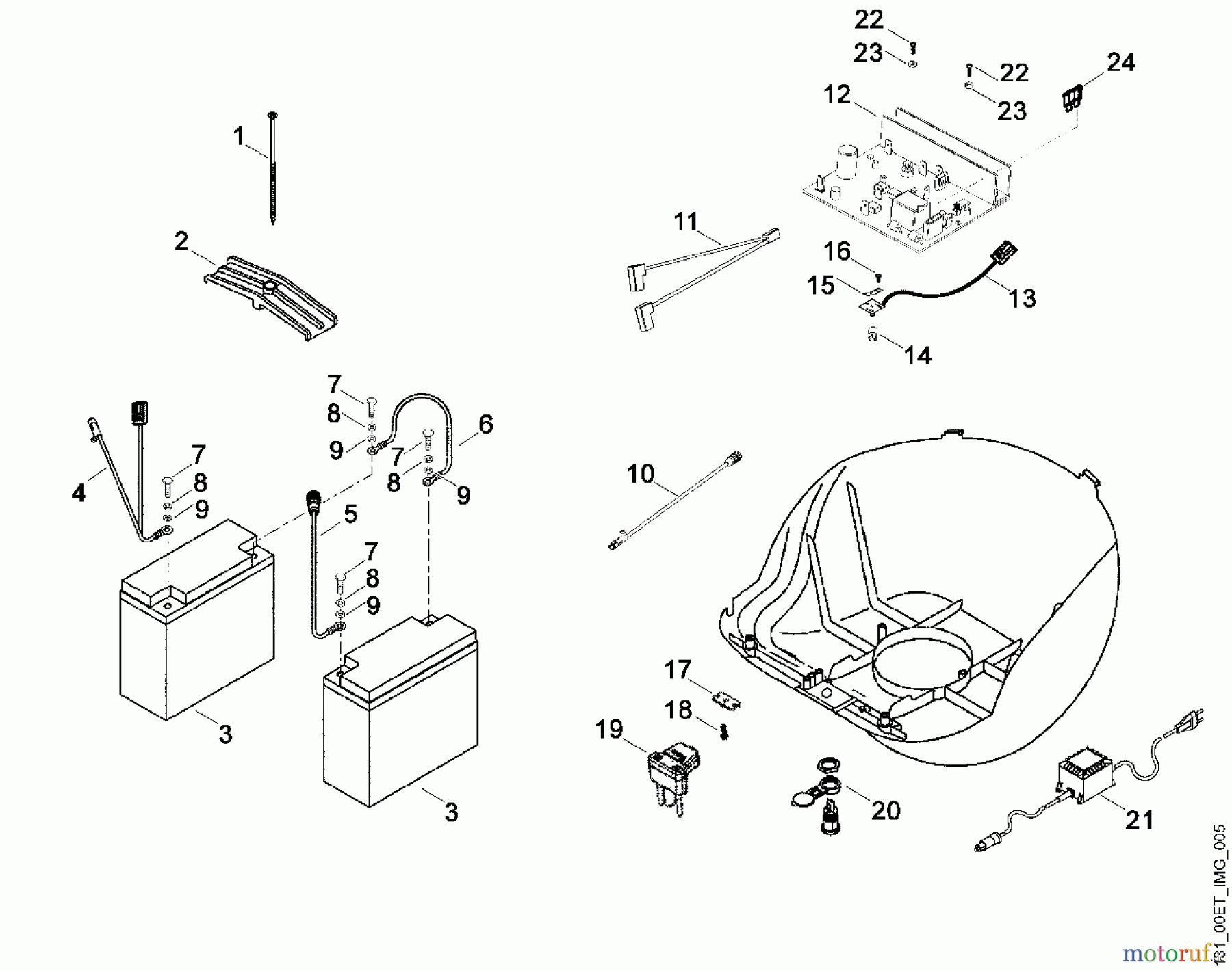Viking Rasenmäher Akkurasenmäher MA 400 E - Elektrische Bauteile