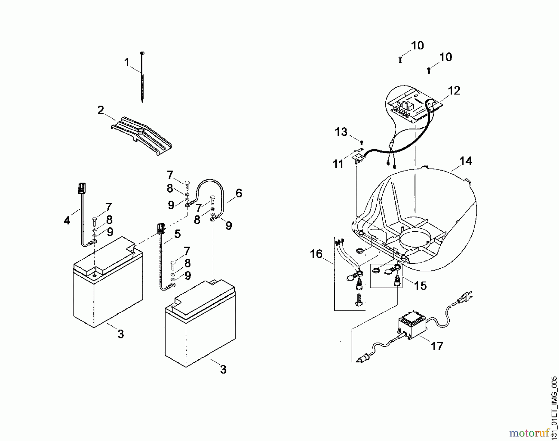 Viking Rasenmäher Akkurasenmäher MA 450 E - Elektrische Bauteile