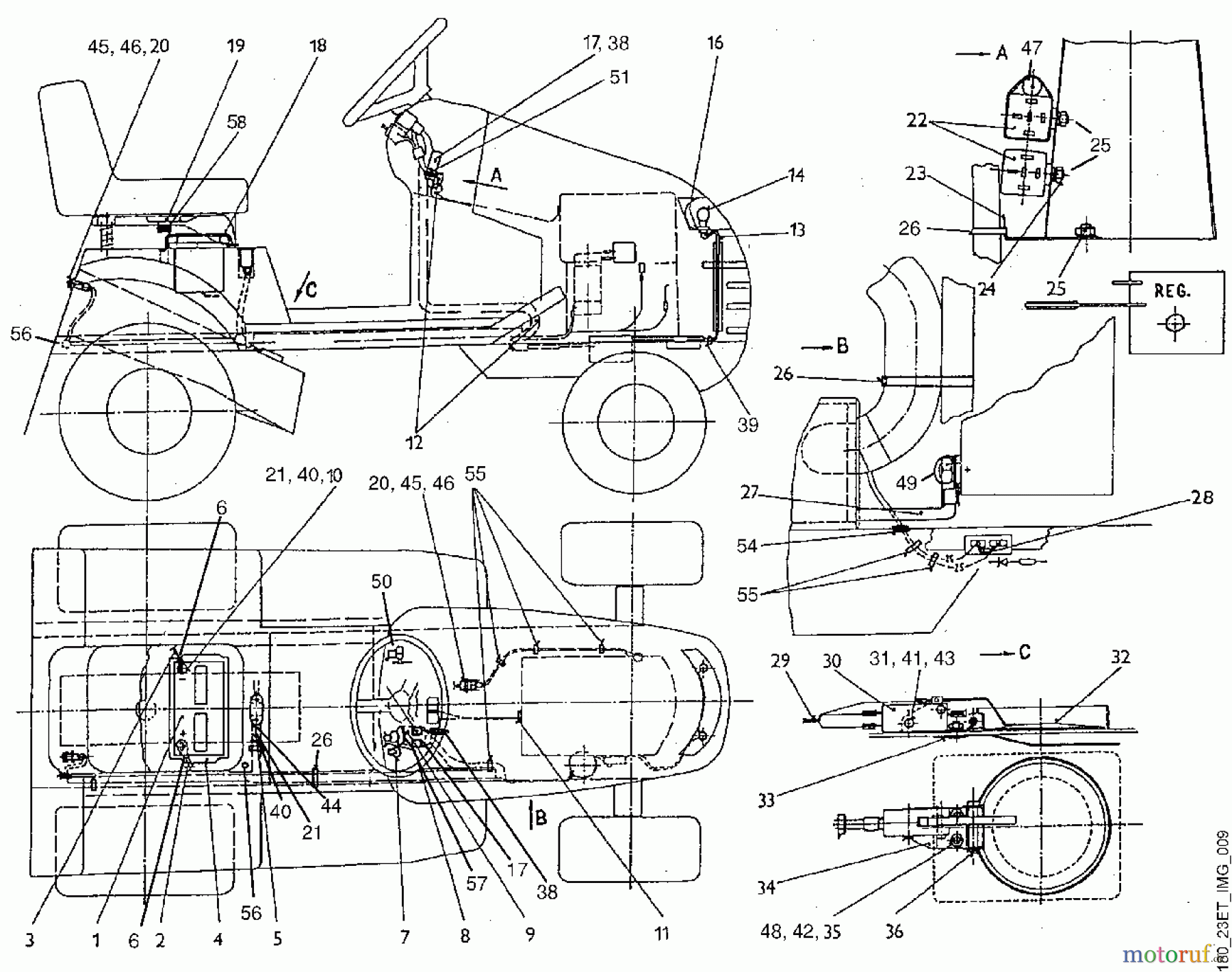  Viking Aufsitzmäher Aufsitzmäher MT 640 Modell 1996 I - Elektrische Bauteile