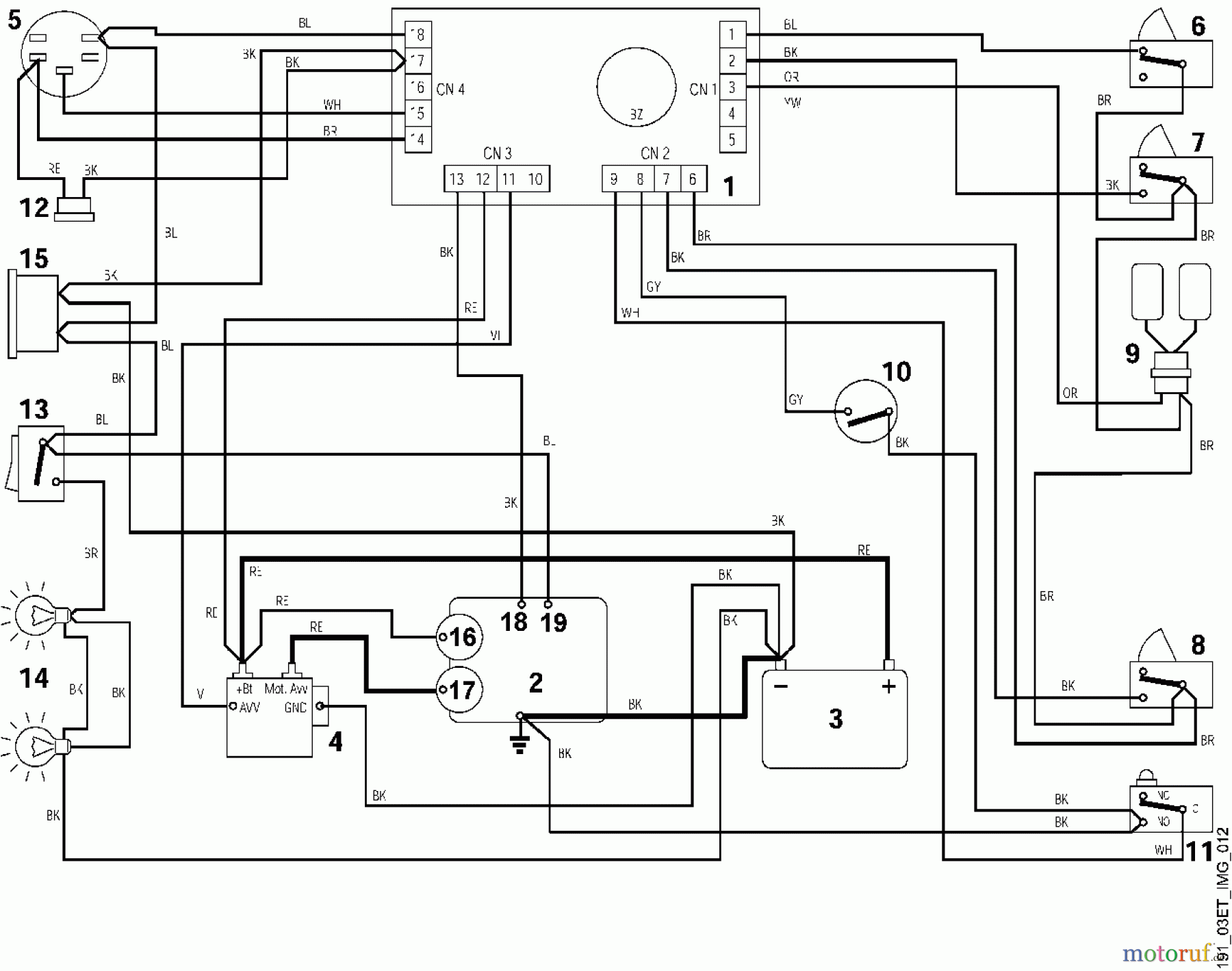 Viking Aufsitzmäher Aufsitzmäher MT 740 Modell 2001 N - Schaltplan