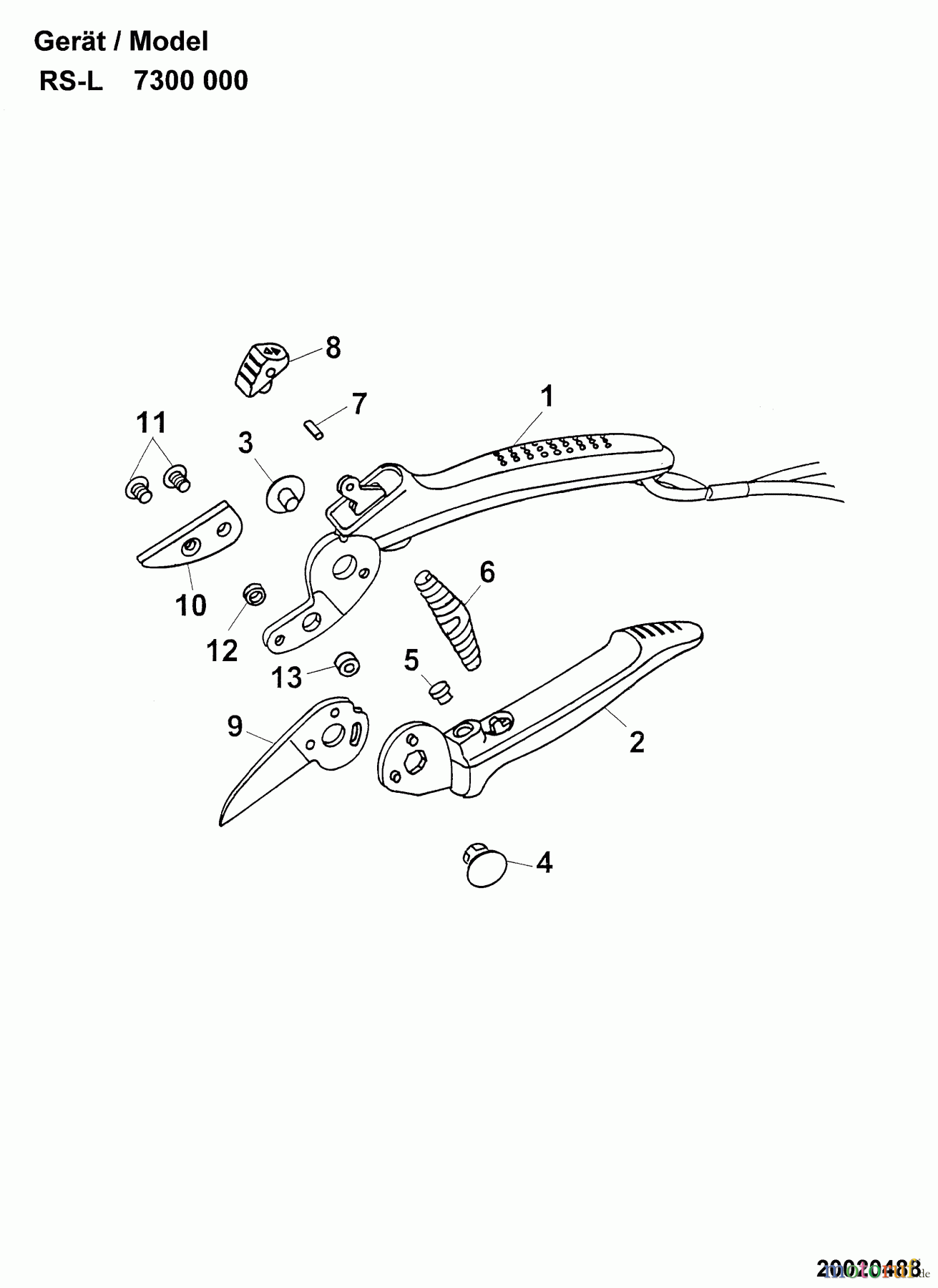  Wolf-Garten Gartenscheren RS-L 7300000  (2001) Grundgerät