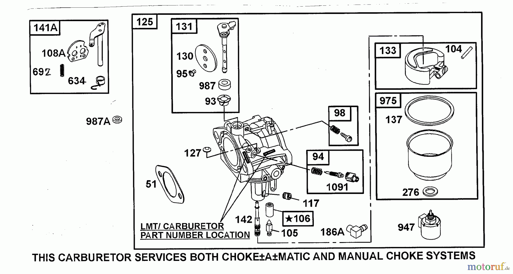 Wolf-Garten Benzinmotoren Briggs&Stratton Diamond I/C OHV 1001000 (2001) Vergaser
