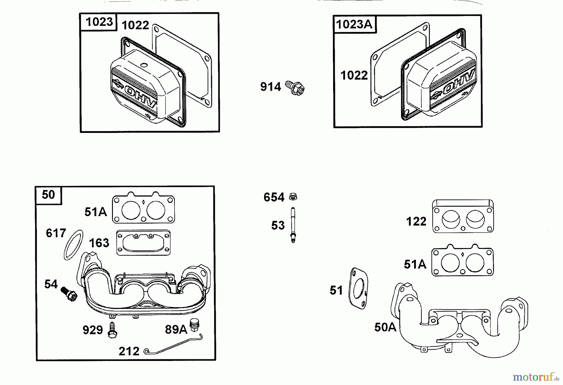  Wolf-Garten Benzinmotoren Briggs&Stratton Intek OHV 1002000  (2001) Krümmer, Ventildeckel