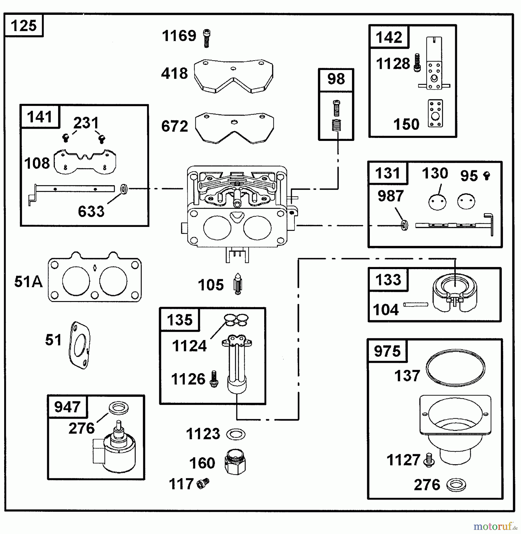  Wolf-Garten Benzinmotoren Briggs&Stratton Intek OHV 1002000  (2001) Vergaser