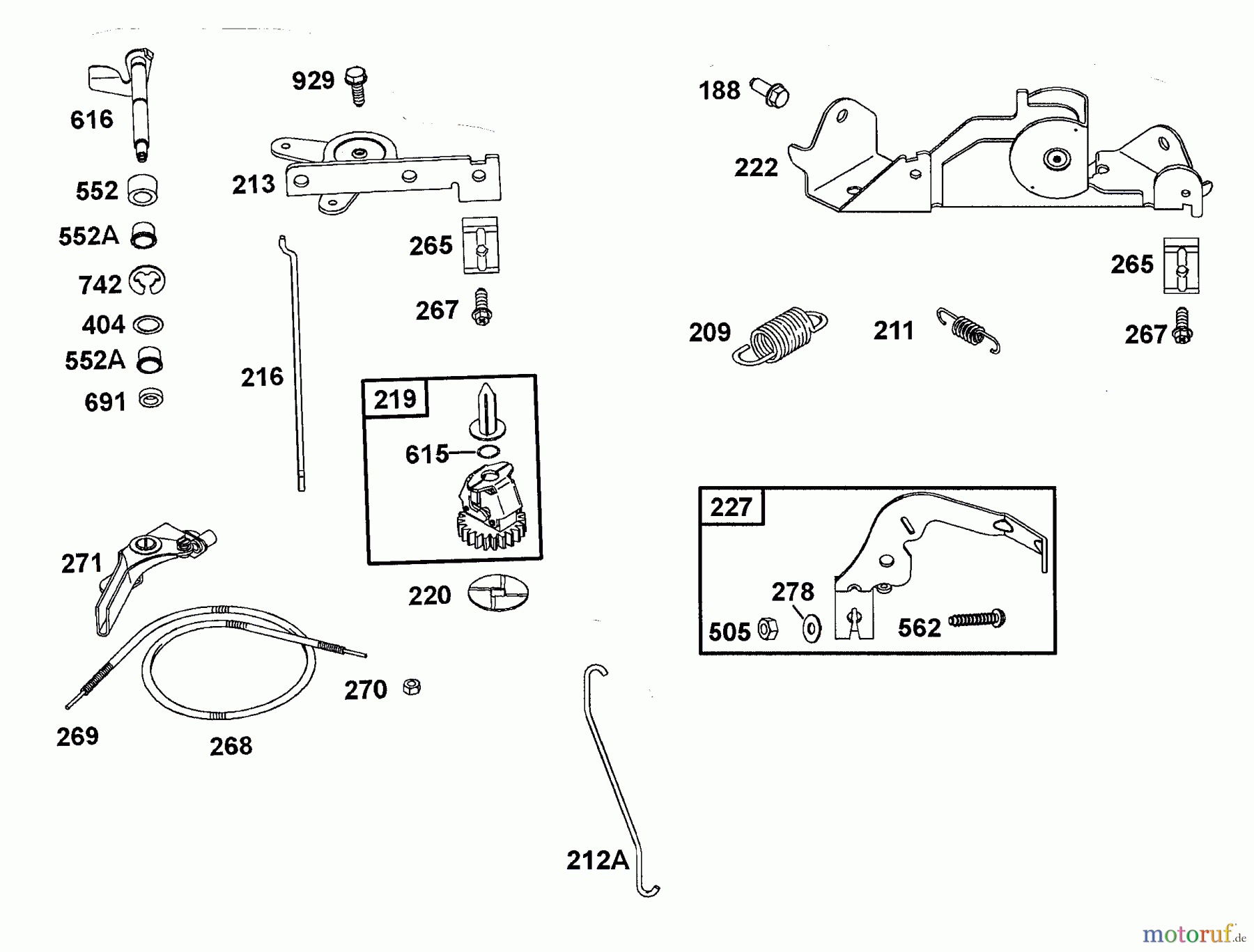  Wolf-Garten Benzinmotoren Briggs&Stratton Intek OHV 1002000  (2001) Regler